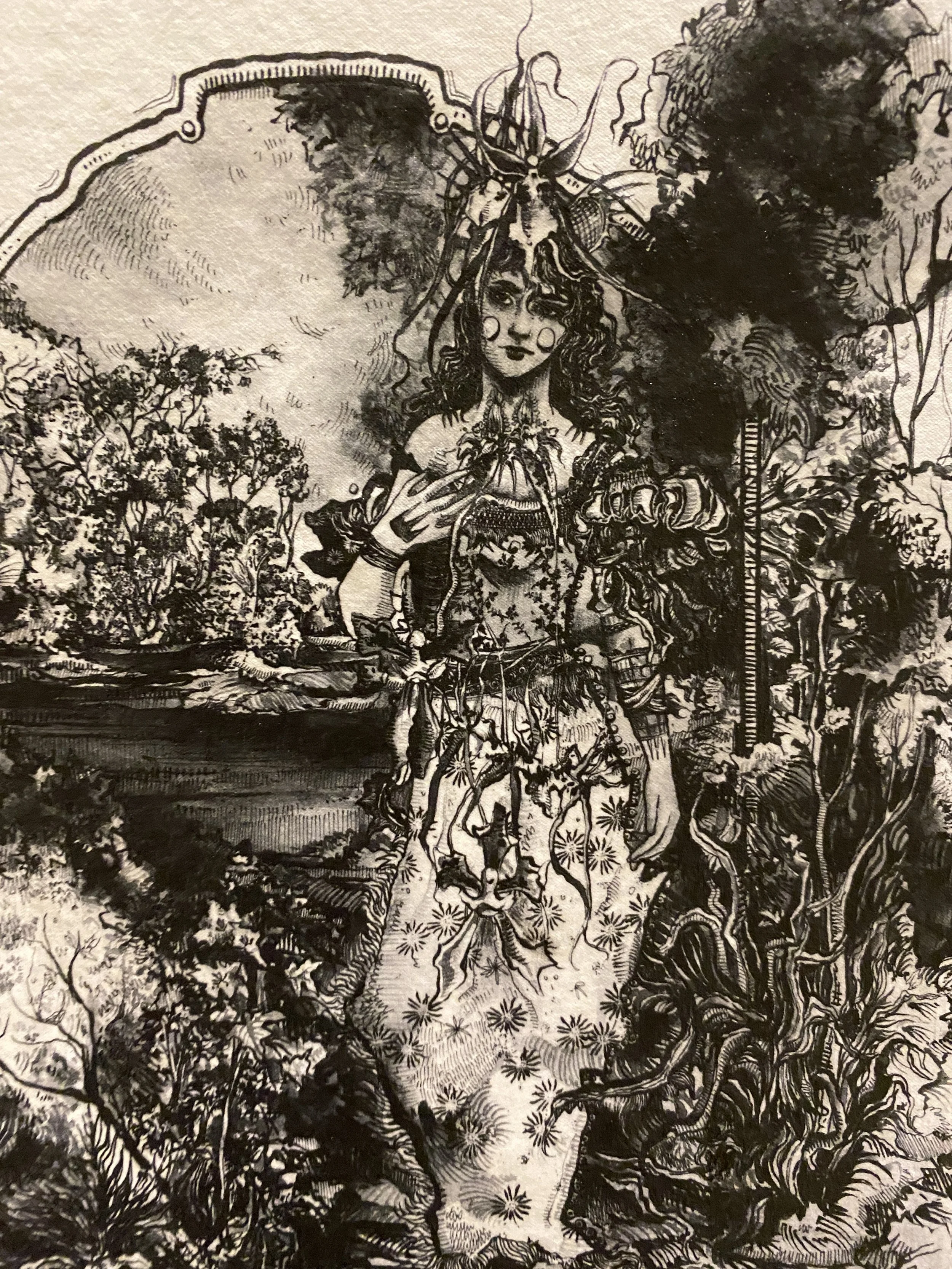 Figure by lake (A4)