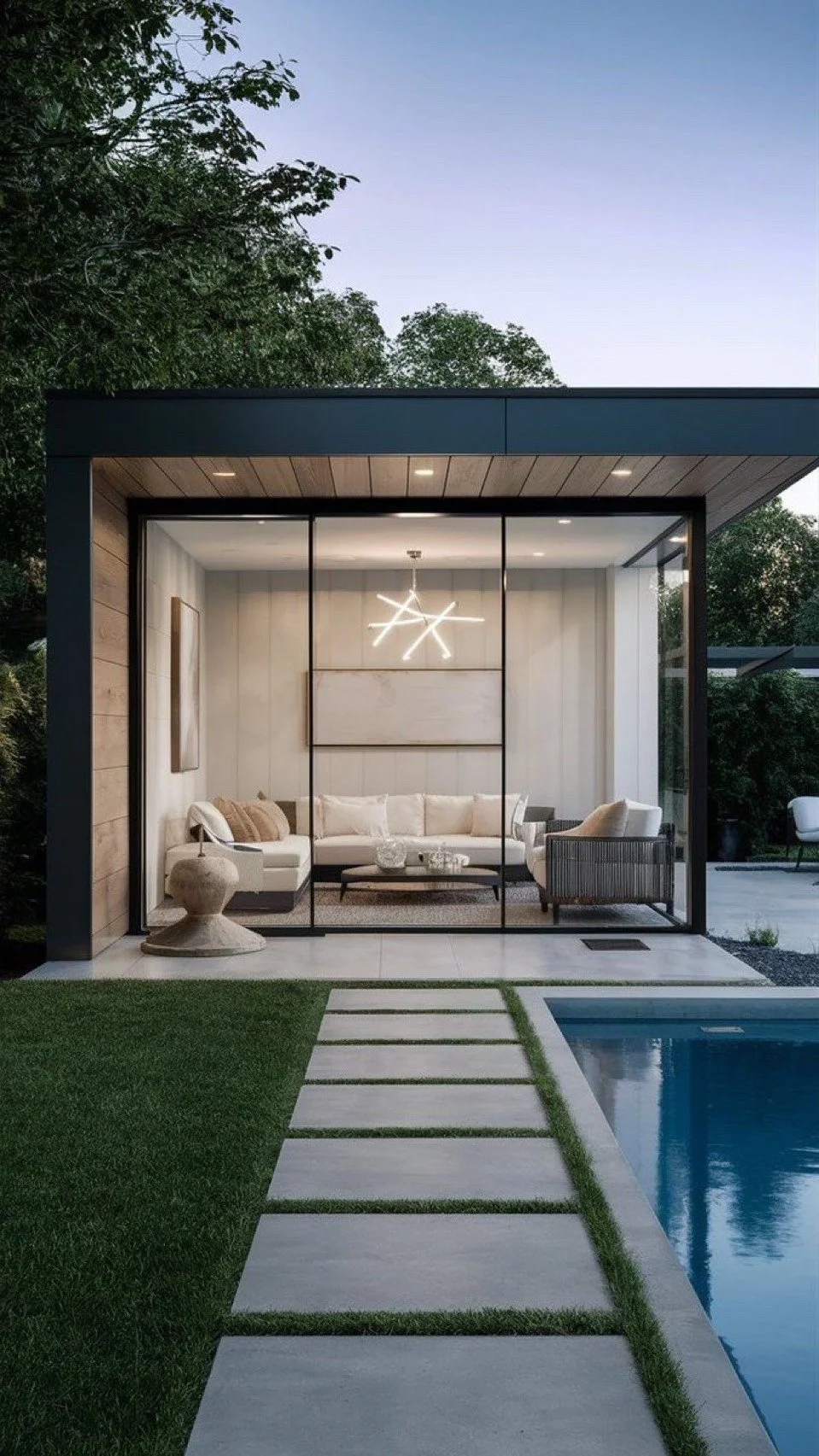 Architectural floorplan, sunroom, design, drafting, poolside