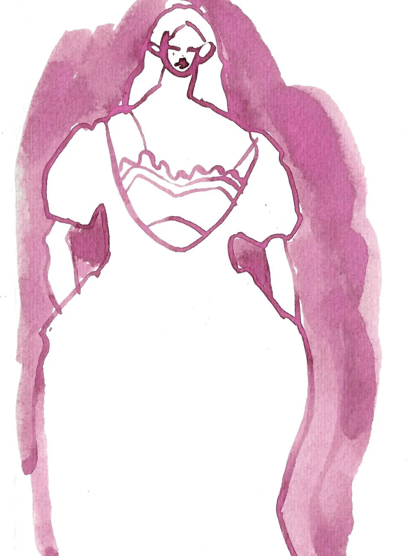 Tiny wee inky pinks now available to buy in my shop. (Link in bio) 

A5-ish brush ink studies on dinkle edged Fabriano papers drawn in response to Simone Rocha SS26. 

Buy a few, stuck em' in a frame, get them on the wall.

Local delivery available f