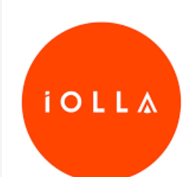 Red circle with the word 'iolla' in lowercase white letters in the center.