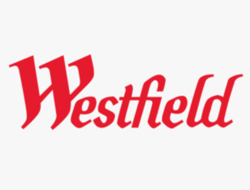 Westfield logo in red text on a light background.