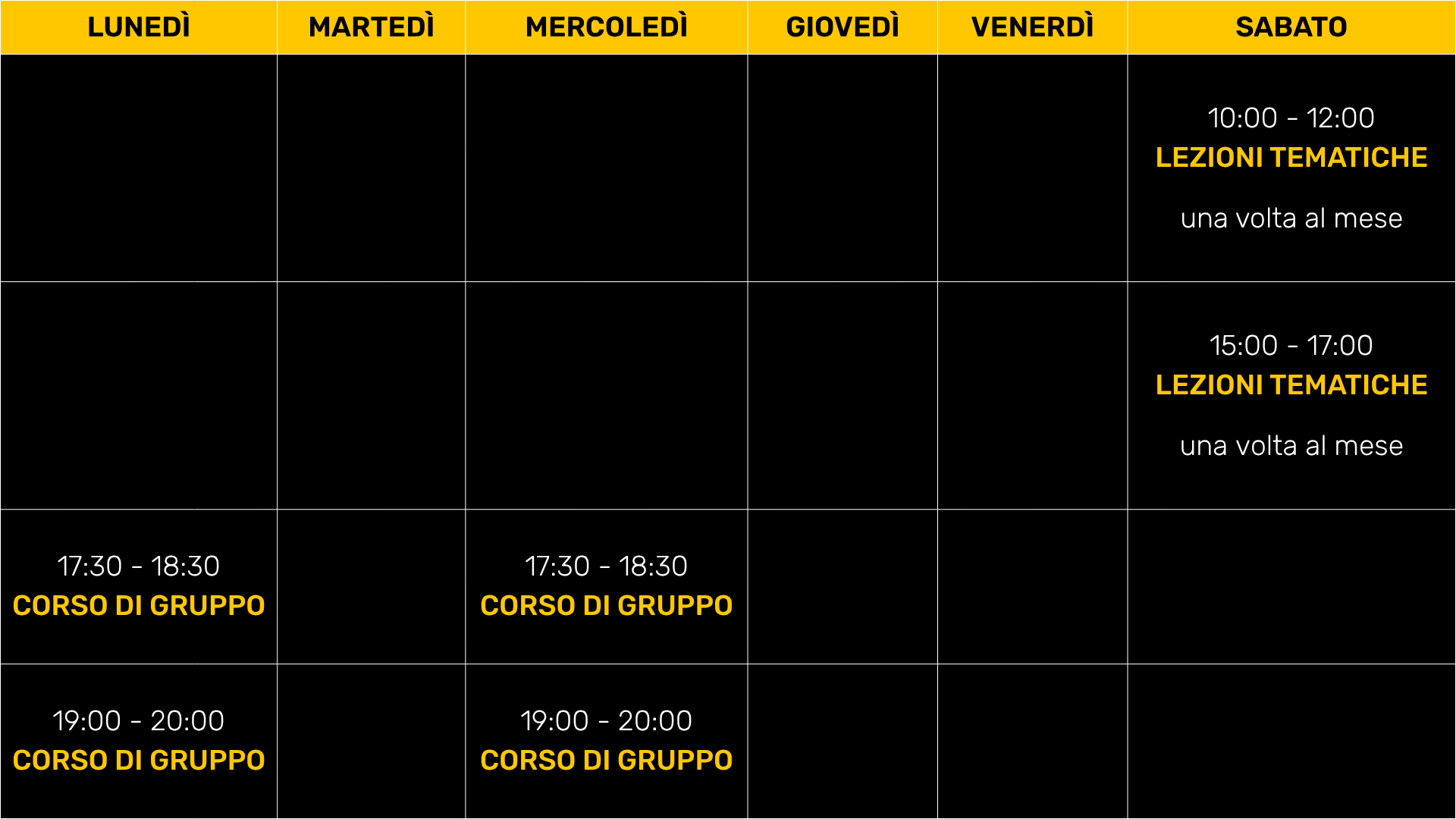 Orari corsi di yoga a Ravenna — ChiaroScuroYoga: corso di gruppo lunedì e mercoledì alle 17:30 e 19:00, lezioni tematiche il sabato mattina e pomeriggio una volta al mese.