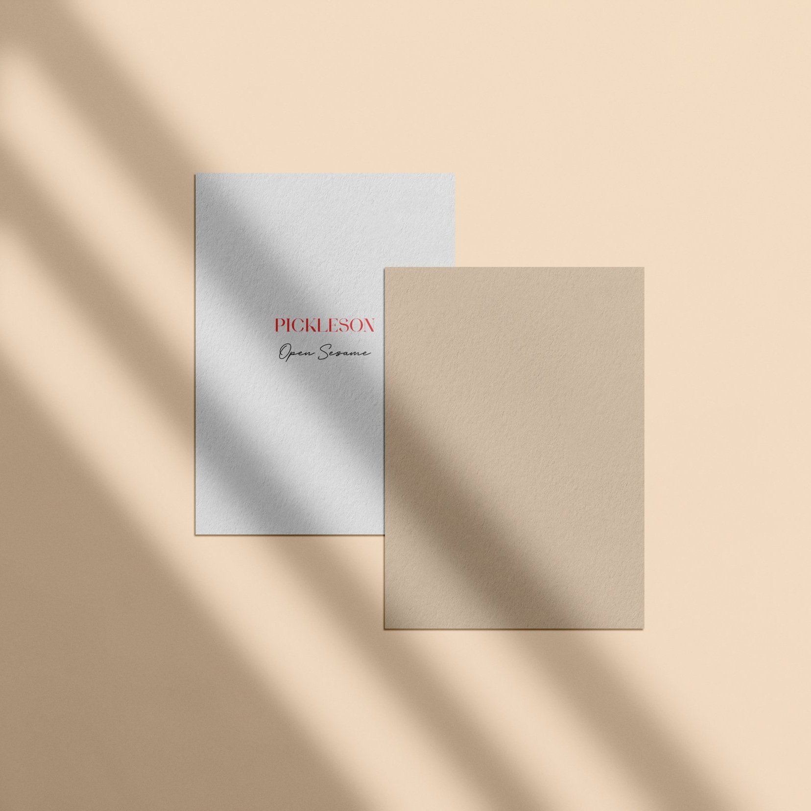 Sample Card for Open Sesame by The Pickleson Paint Co. A soft neutral with inviting warmth.