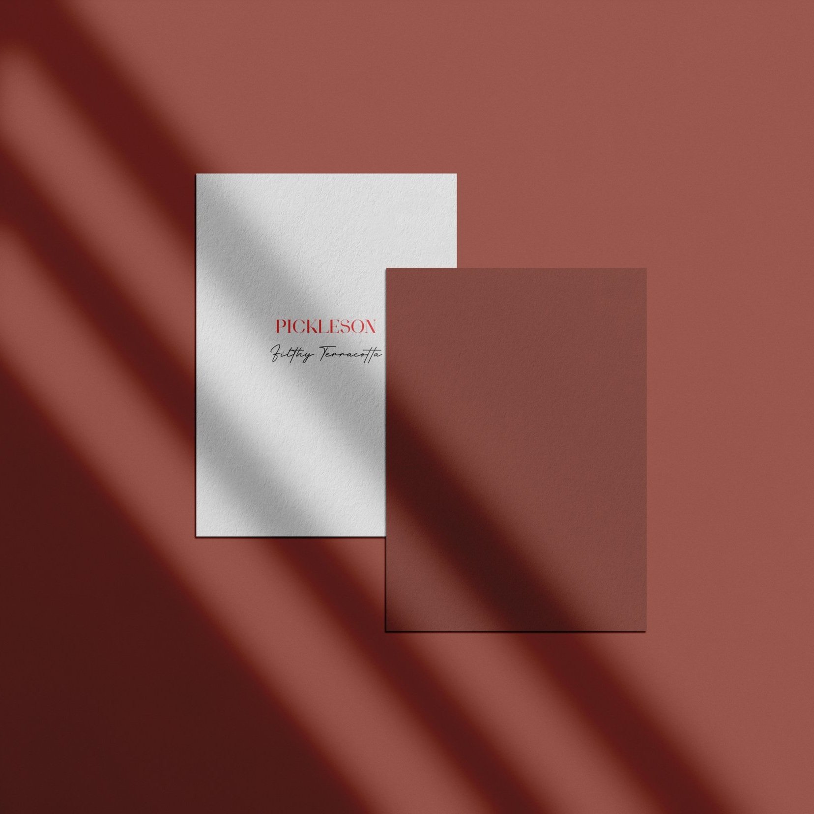 Sample Card for Filthy Terracotta by The Pickleson Paint Co. A bold terracotta for striking spaces.