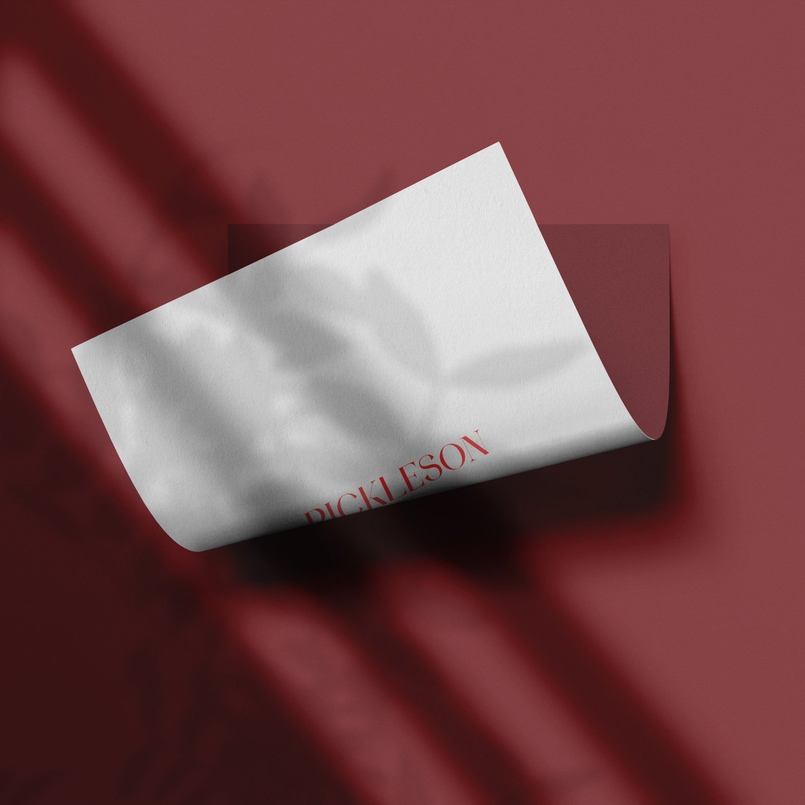 Sample Card for Ned Red by The Pickleson Paint Co. A deep, warm red with a sense of class.