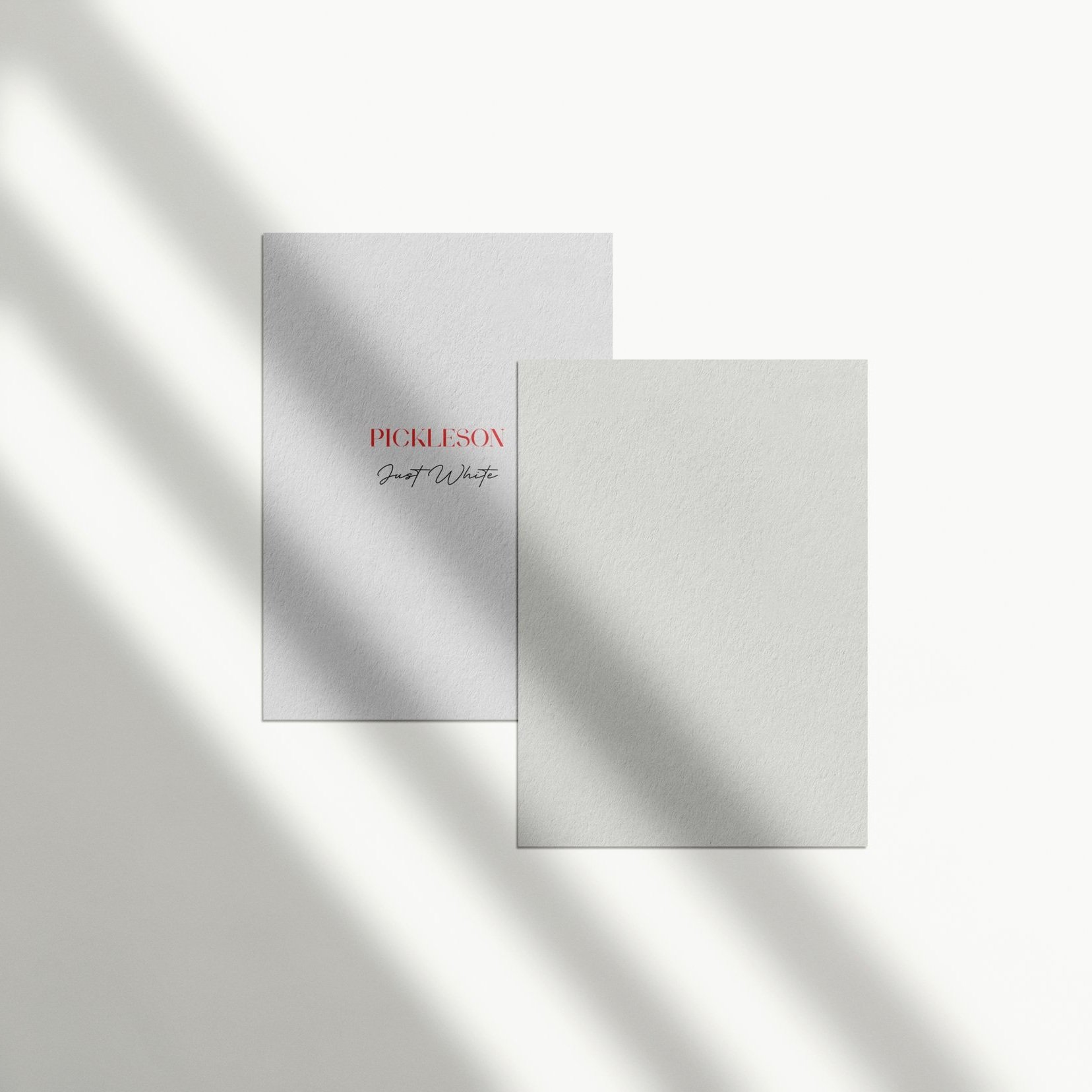 Sample Card for Just White by The Pickleson Paint Co. A classic, clean white for timeless interiors.