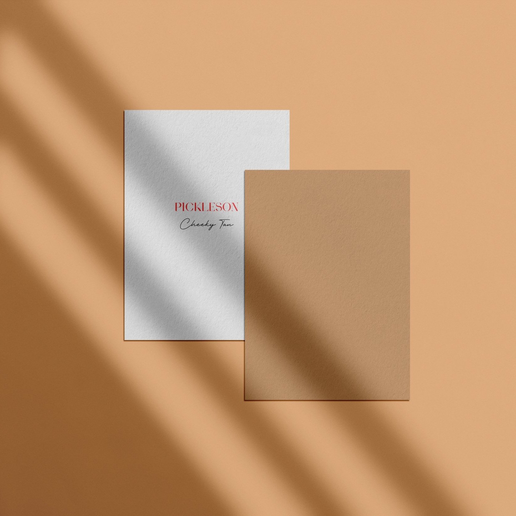 Sample Card for Cheeky Tan by The Pickleson Paint Co. A golden tan for our good time boy.