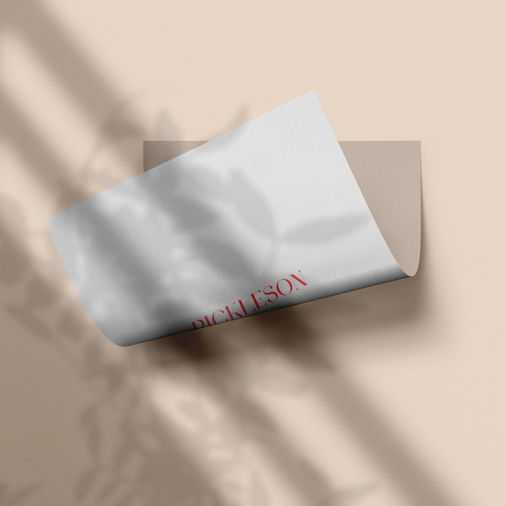 Sample Card for Drunk Tahini by The Pickleson Paint Co. A perfect warm neutral with pink undertones.