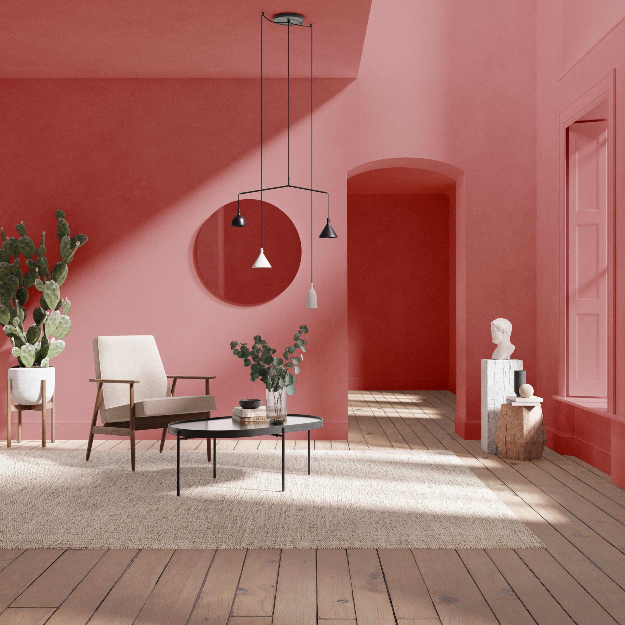 Oyster Red by The Pickleson Paint Co. A bold, fiery pink with red accents.