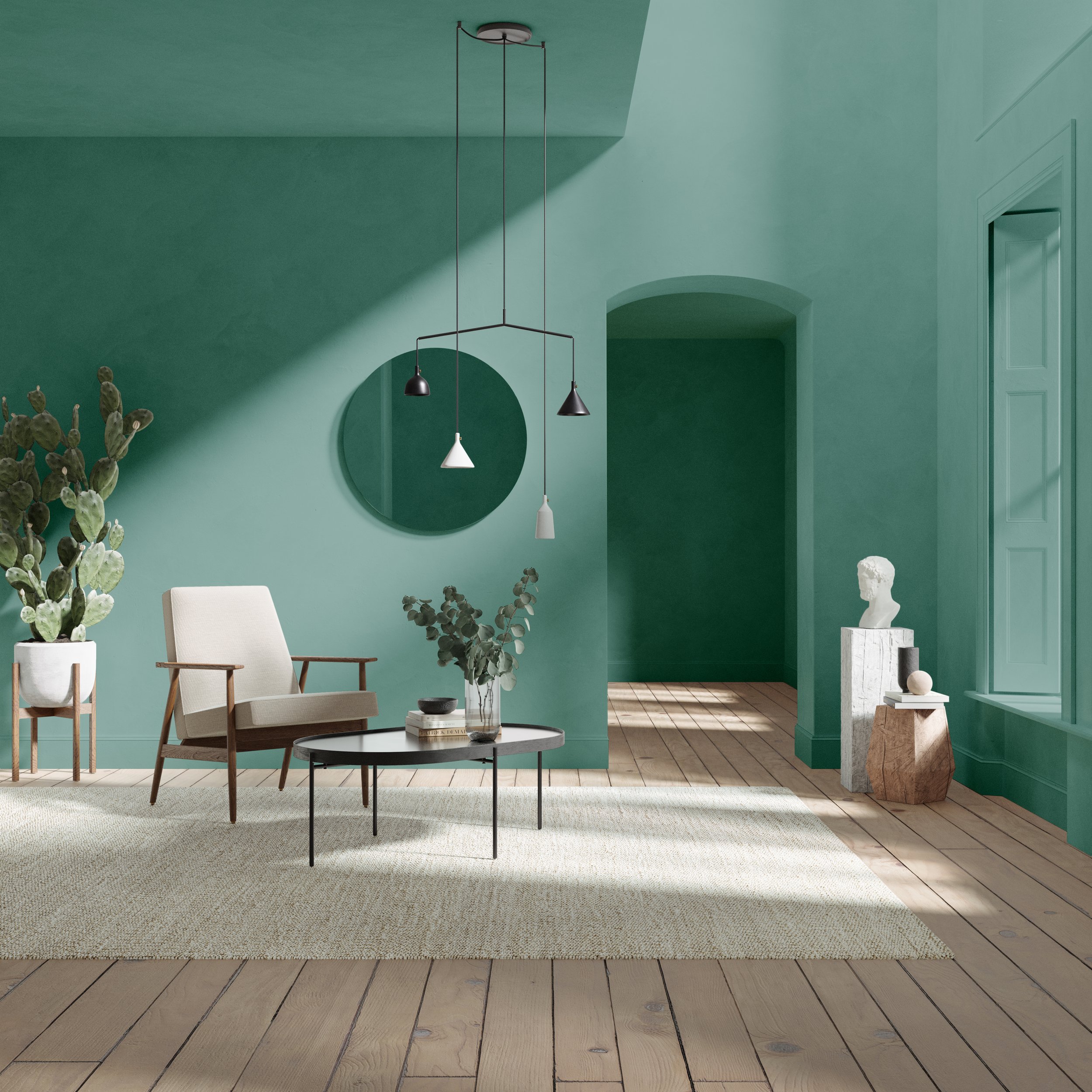 Basilica Teal by The Pickleson Paint Co. A bold yet calming teal perfect for modern interiors.