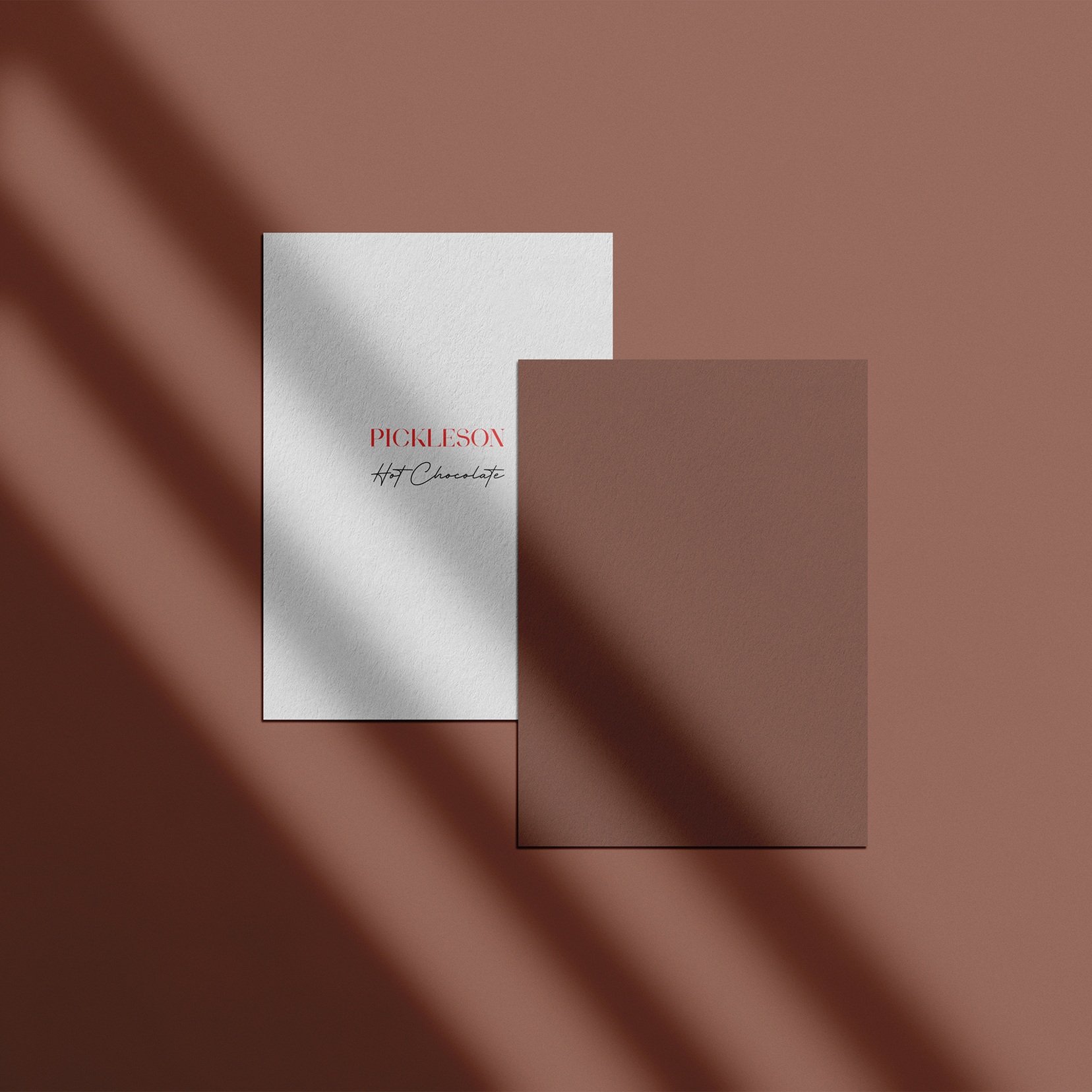 Sample Card for Hot Chocolate by The Pickleson Paint Co. A rich brown with pink undertones.