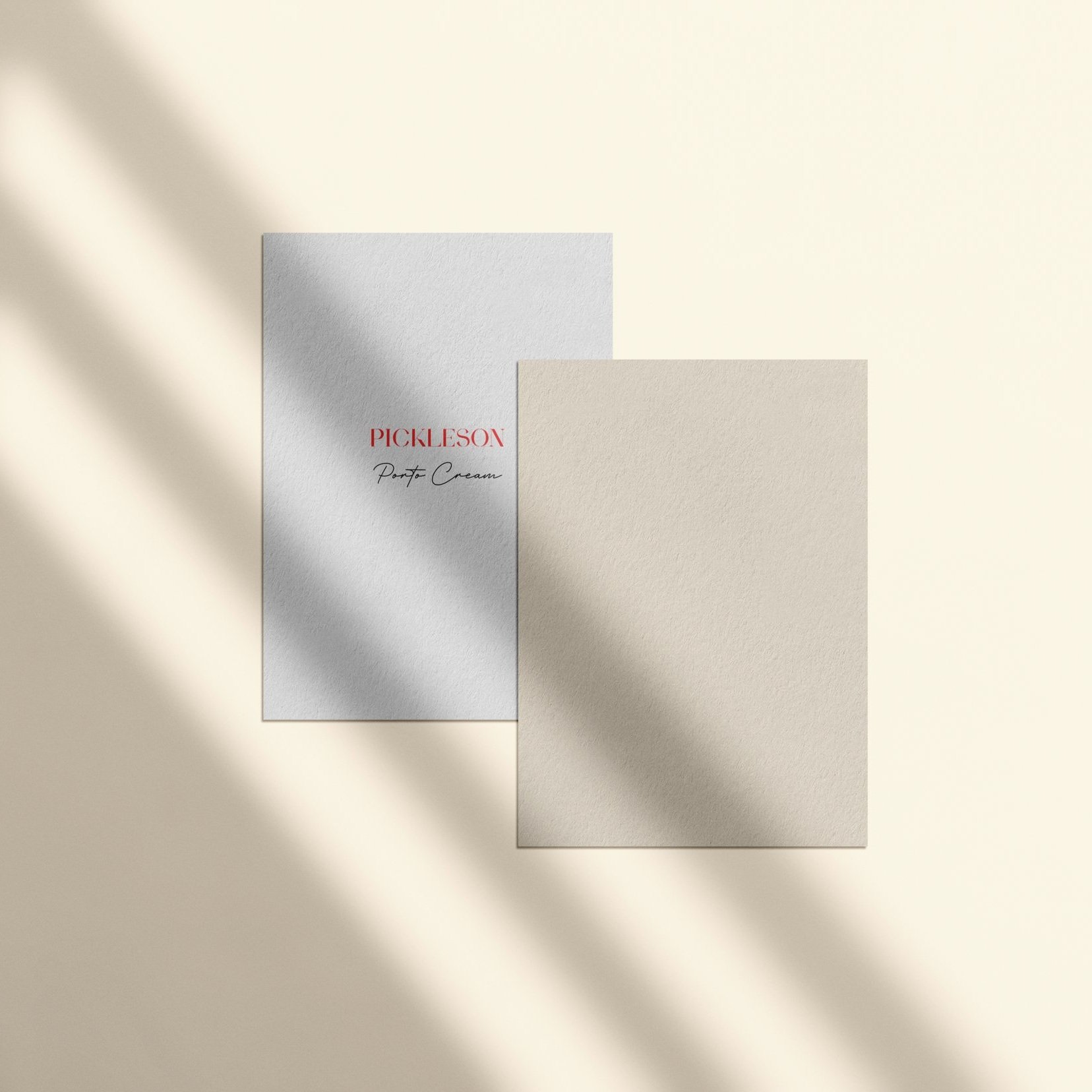 Sample Card for Porto Cream by The Pickleson Paint Co. A versatile cream ideal for serene interiors.
