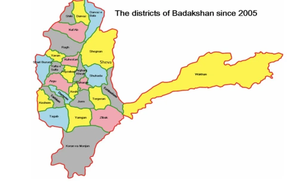 Figure: Districts of Badakhshan taken from Muram’s thesis.