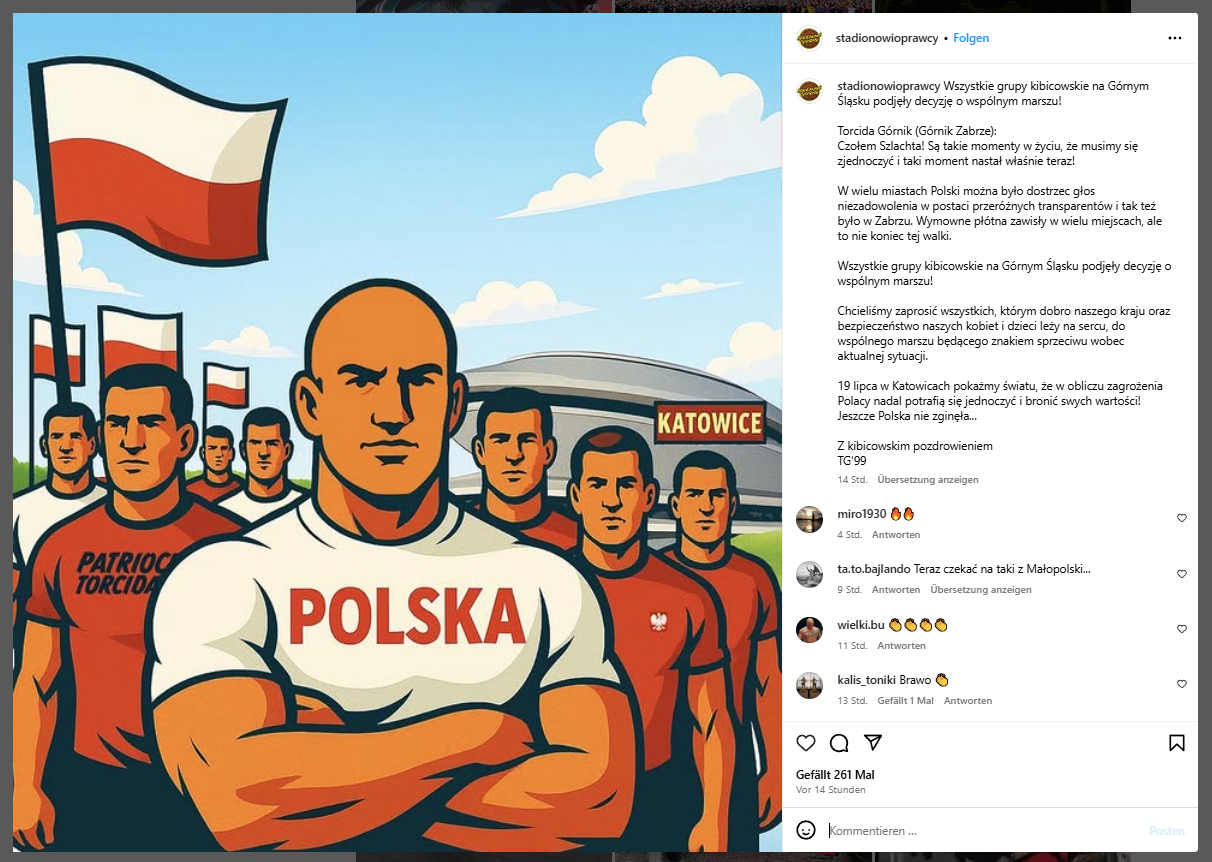   Figure:   A post on the Instagram account of the stadionwioprawcy on 13.07.2025  
