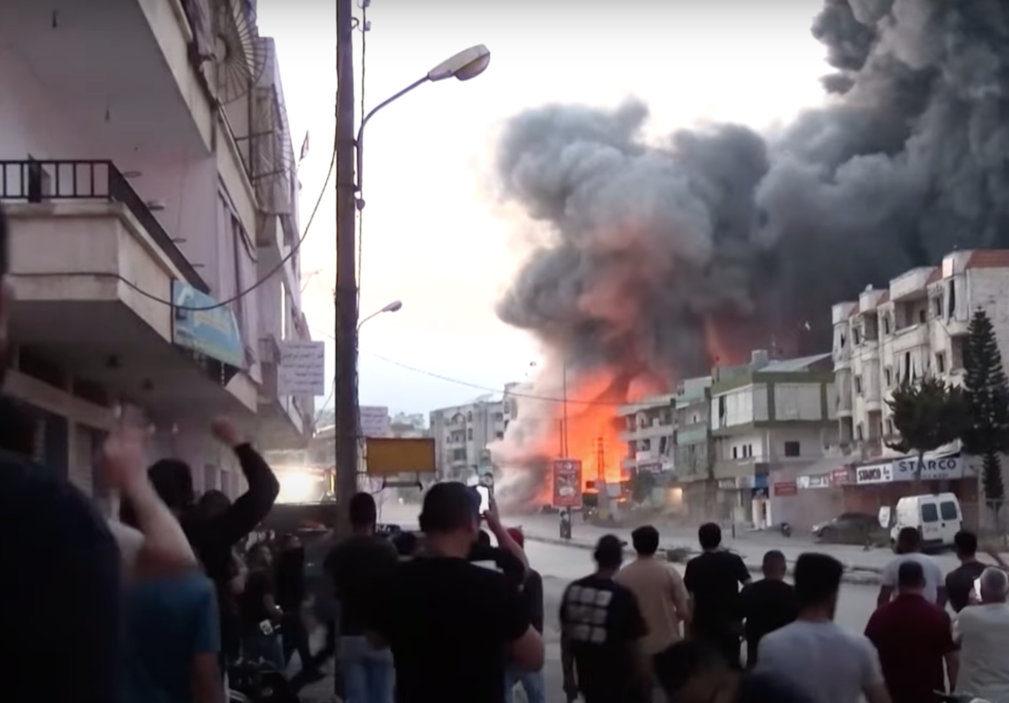 Figure: screenshot from a footage showing Israeli strike in southern Lebanon