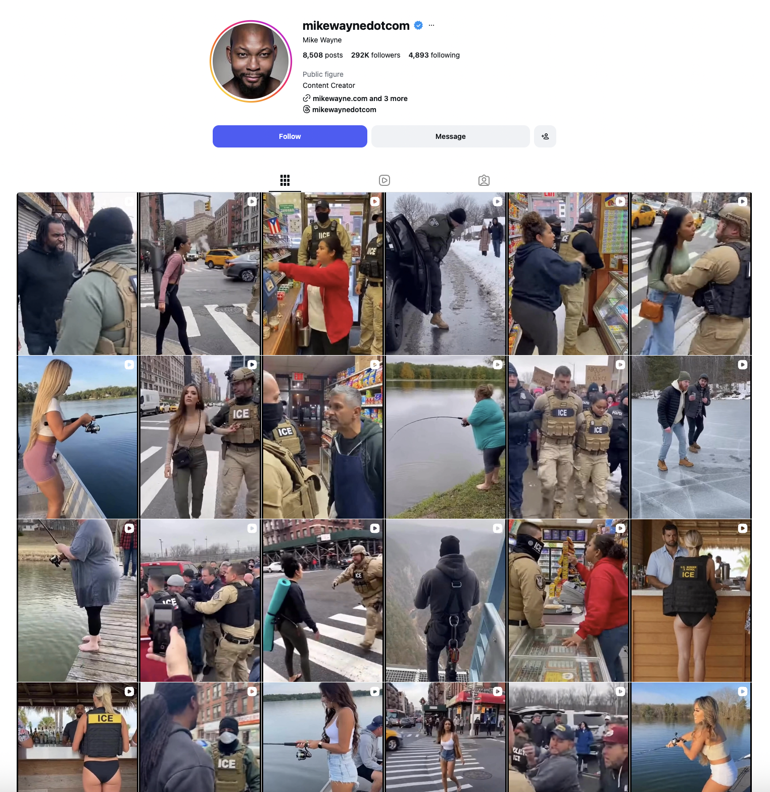  Figure: Instagram account with dozens of AI-generated videos. 