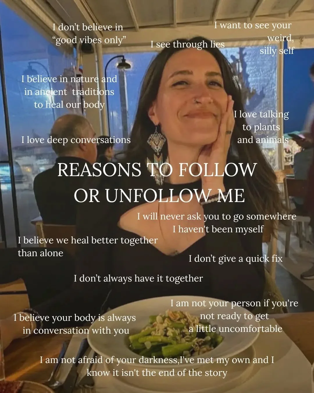 As there are new faces here, I thought it would be great to tell you more about myself. So here we are.

I'm Desir&eacute;e, a somatic coach, conscious connected breathwork practitioner, plant talker, darkness sitter, and firm believer that your body