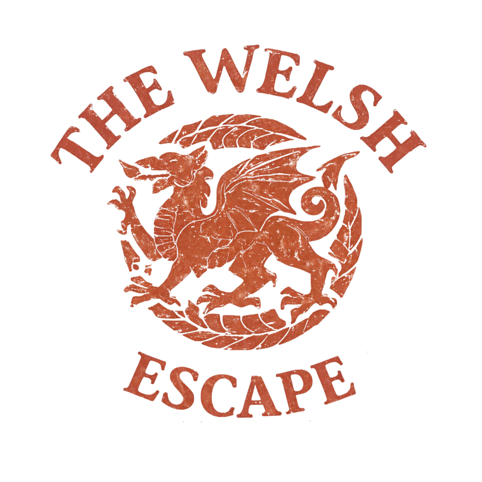 Logo for Hell's Bells Esate featuring a red dragon and a circular border with the text