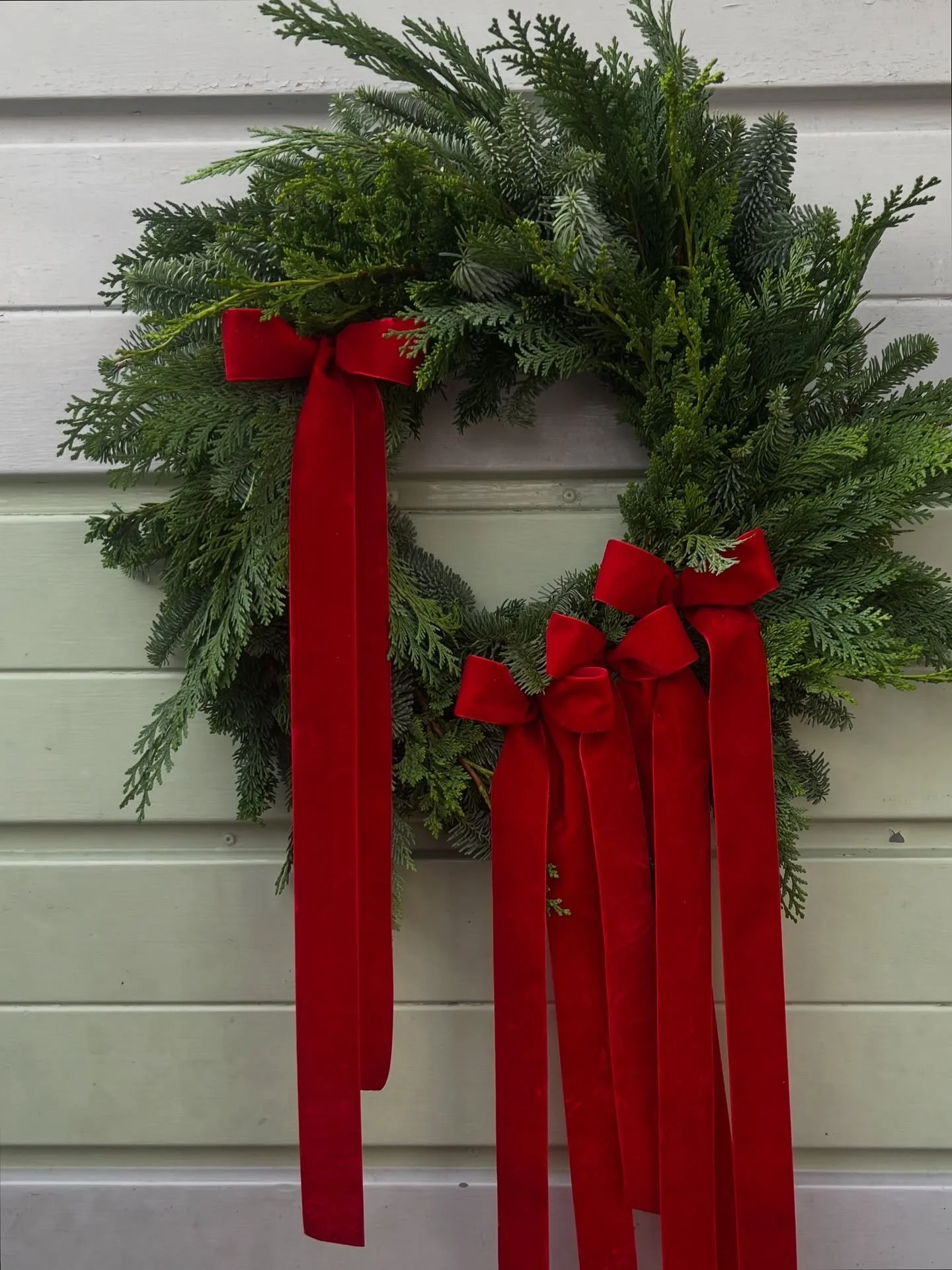 Christmas wreaths ~ &lsquo;Red Velvet&rsquo; ~ now available to pre order on the web shop 🧣

Selected pick up &amp; delivery dates throughout Nov &amp; Dec 

Get in touch for bespoke &amp; special requests 👋 

.
#christmas #wreath #festive #christm
