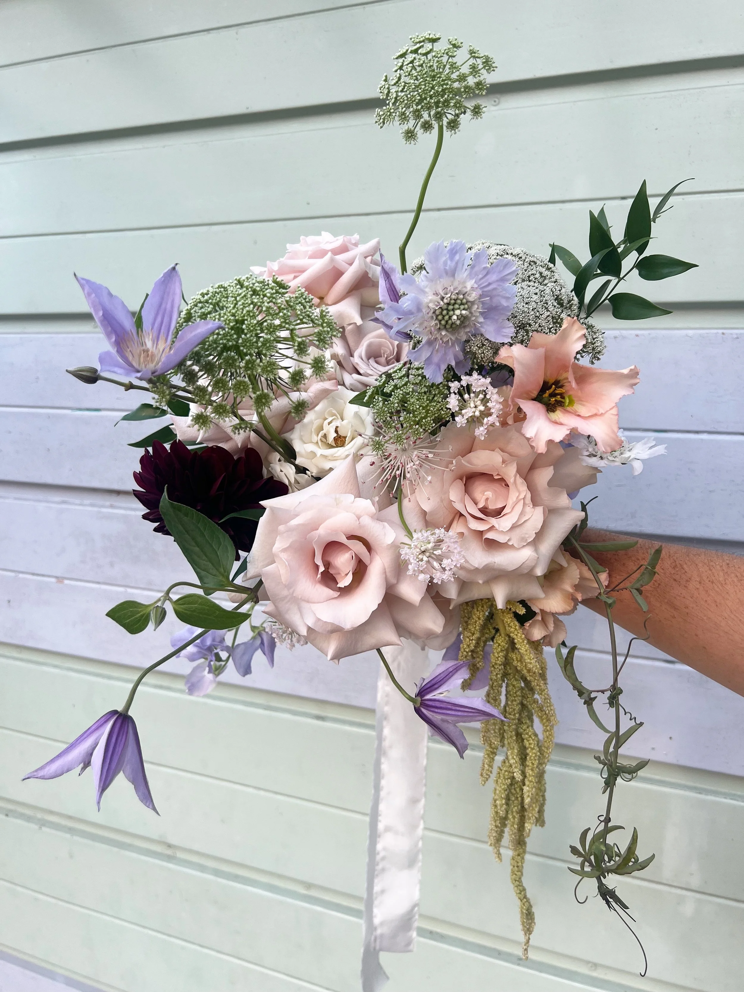 For Ruby ✨

I worked closely with Ruby, to capture her vision and design something truly bespoke and personal to her. We included lots of her favourite flowers, filled with sweet scents, adding plenty of texture and personality, in silky pastel tones