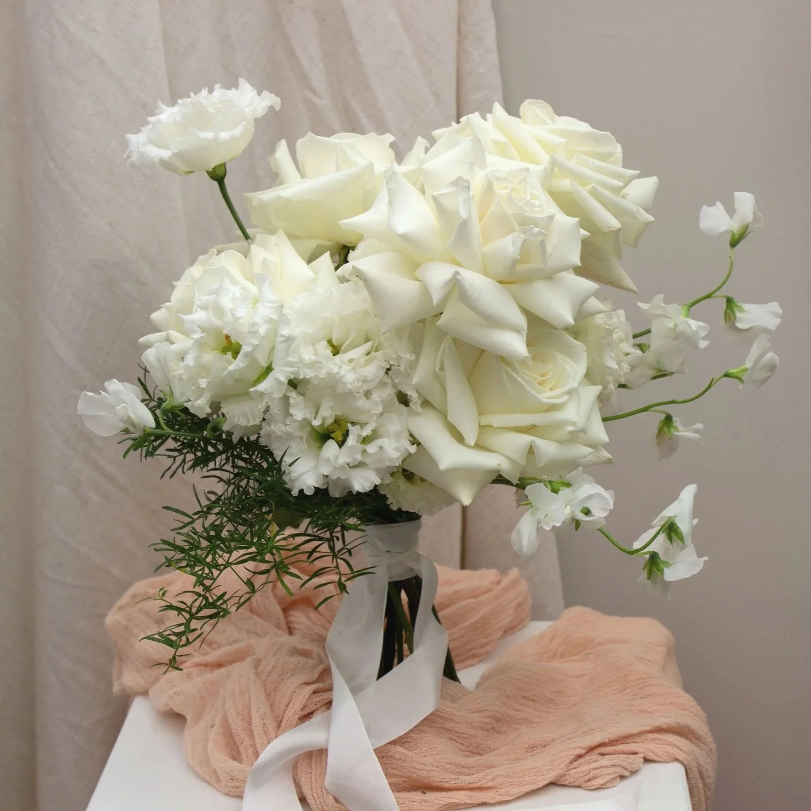 White Bridesmaids Bouquet