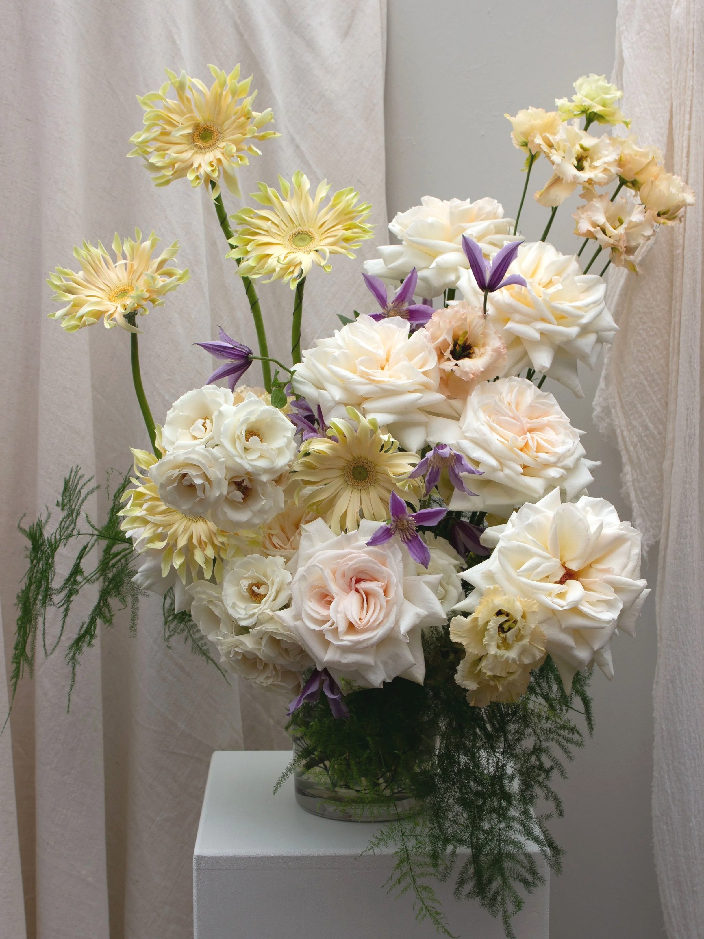 pastel vase arrangement