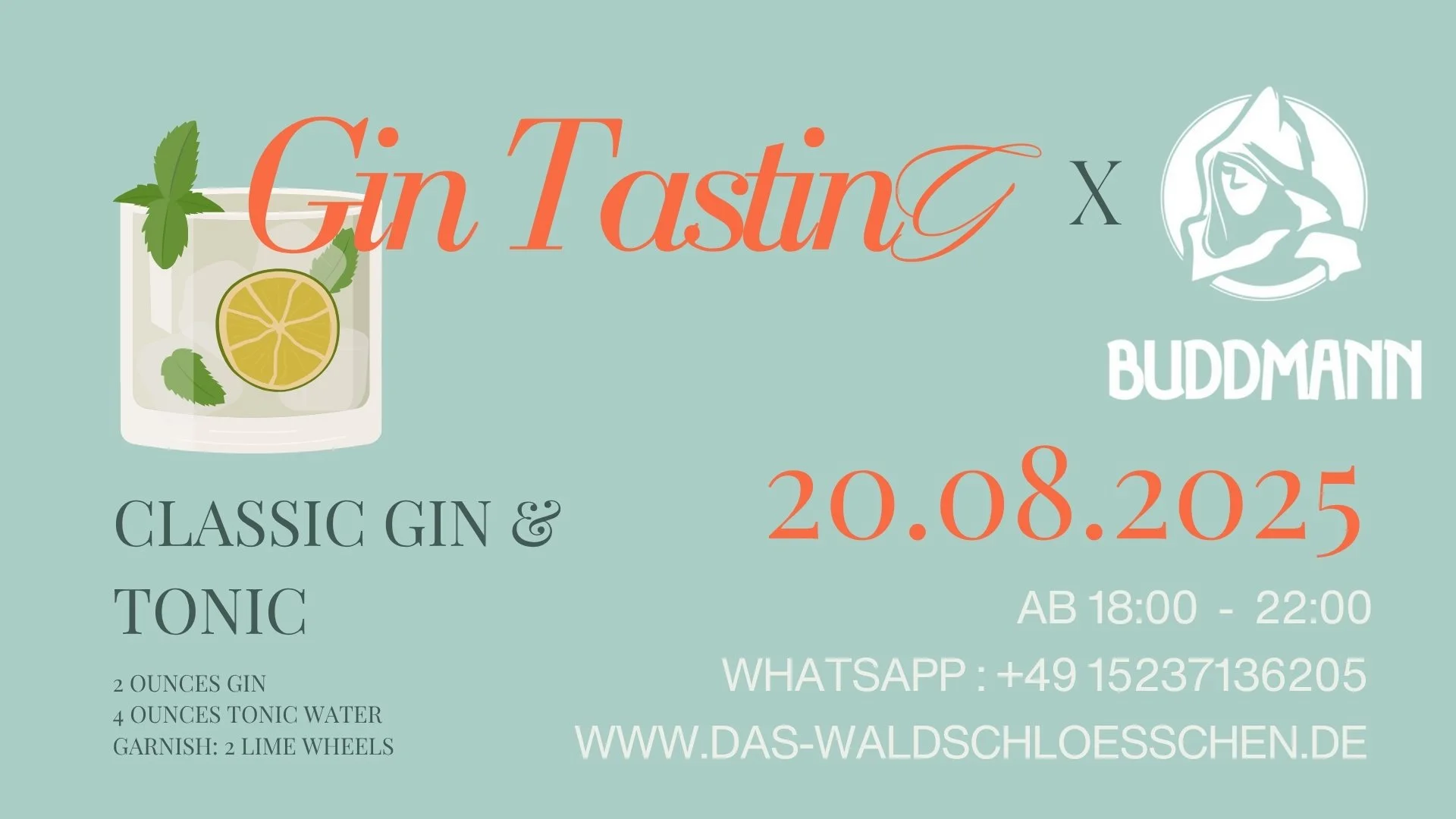 Gin Tasting mit Buddmann Gin