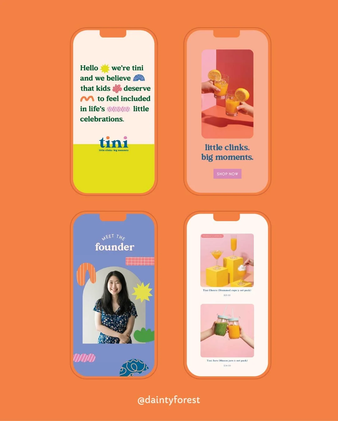 Designing brands for joyful moments will always be one of my favourite things.

I recently had the pleasure of helping bring @tini.clink to life, a brand built around the idea that kids deserve to feel included in life&rsquo;s little celebrations too