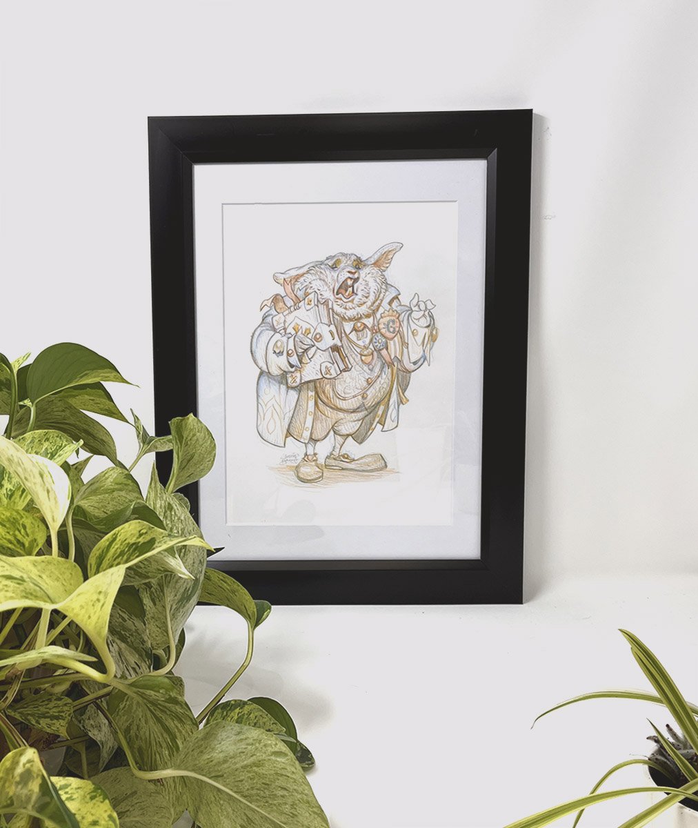 Buxton Rabbitfolk Mayor, drawn as a study for Justin Gerard Magic