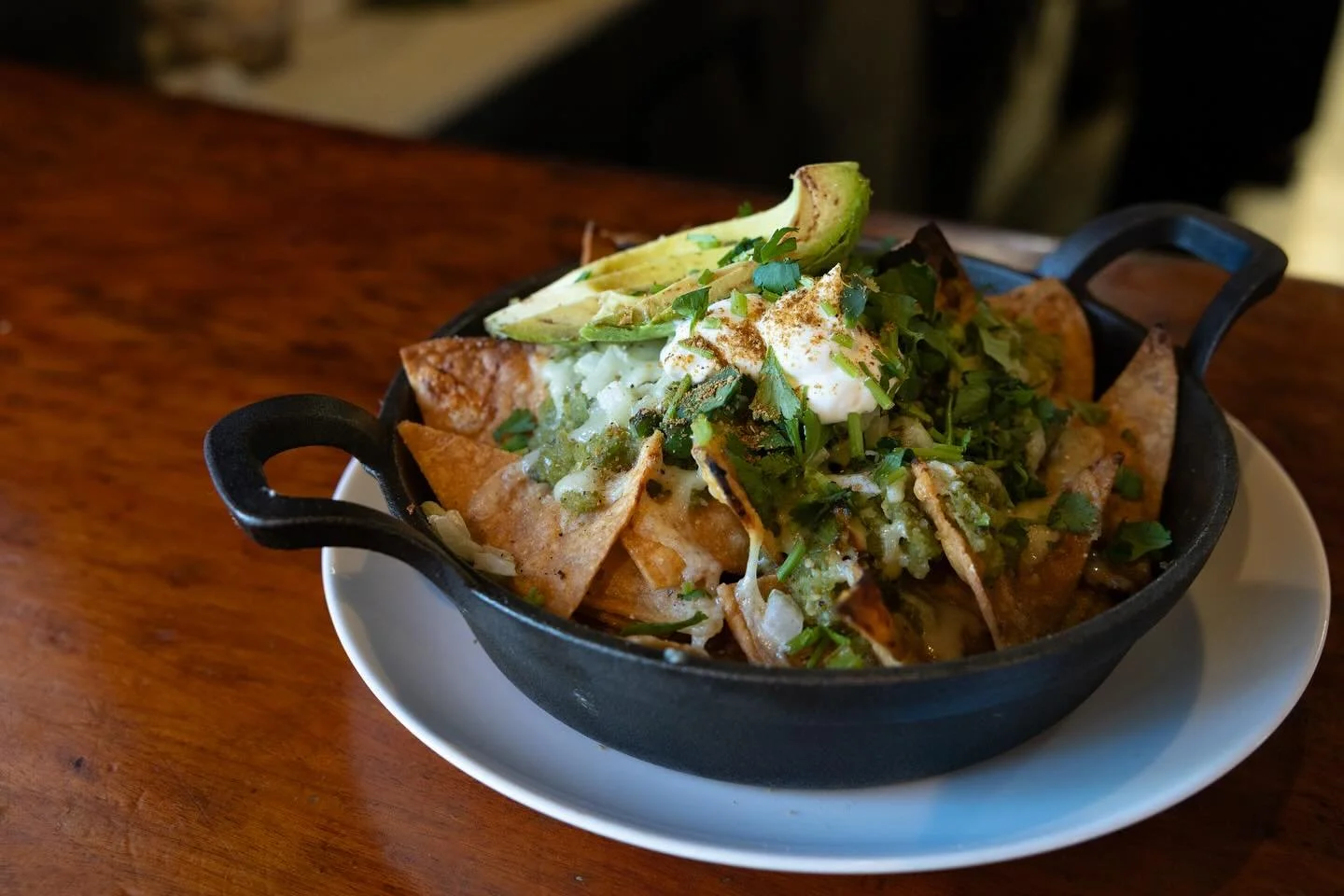 ๐ง ๐ฅ 
If you haven’t had our chilaquiles, today is your lucky day ๐คค 
mexican style pork + tortilla casserole with, salsa verde, pepper jack cheese, braised black beans, pickled jalapeño, cilantro + avocado