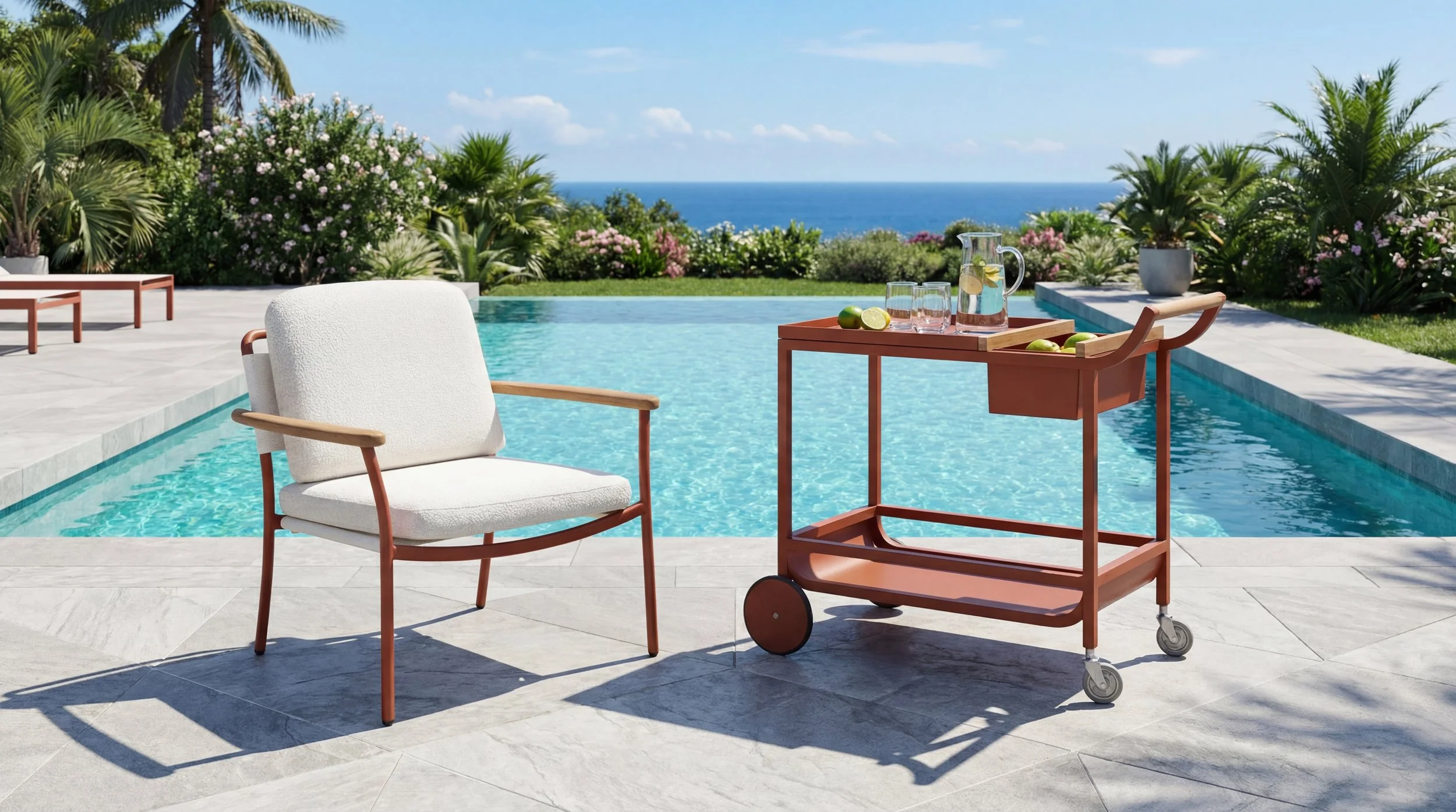 Cabana Lounge Chair and Tuscana Dining Cart