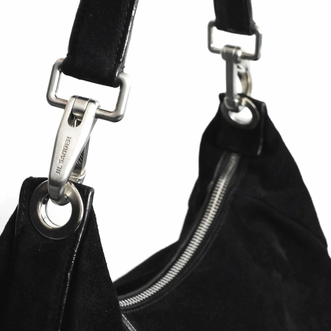 Jil Sander SS 2003 Black Suede Shoulder Bag