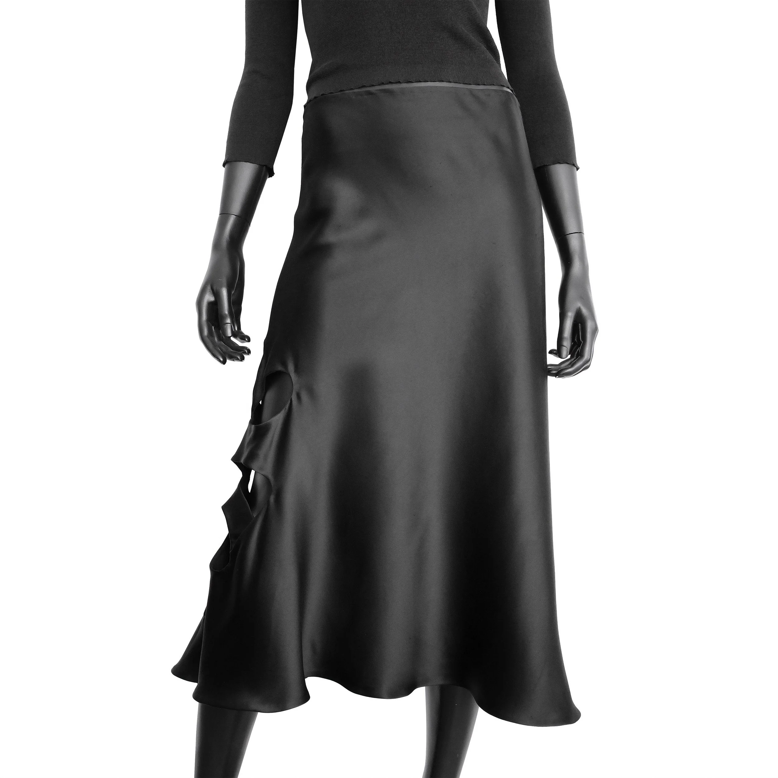 Gucci by Tom Ford SS 2002 runway silk midi skirt with a floral cut out. Size IT 42 / UK 10.