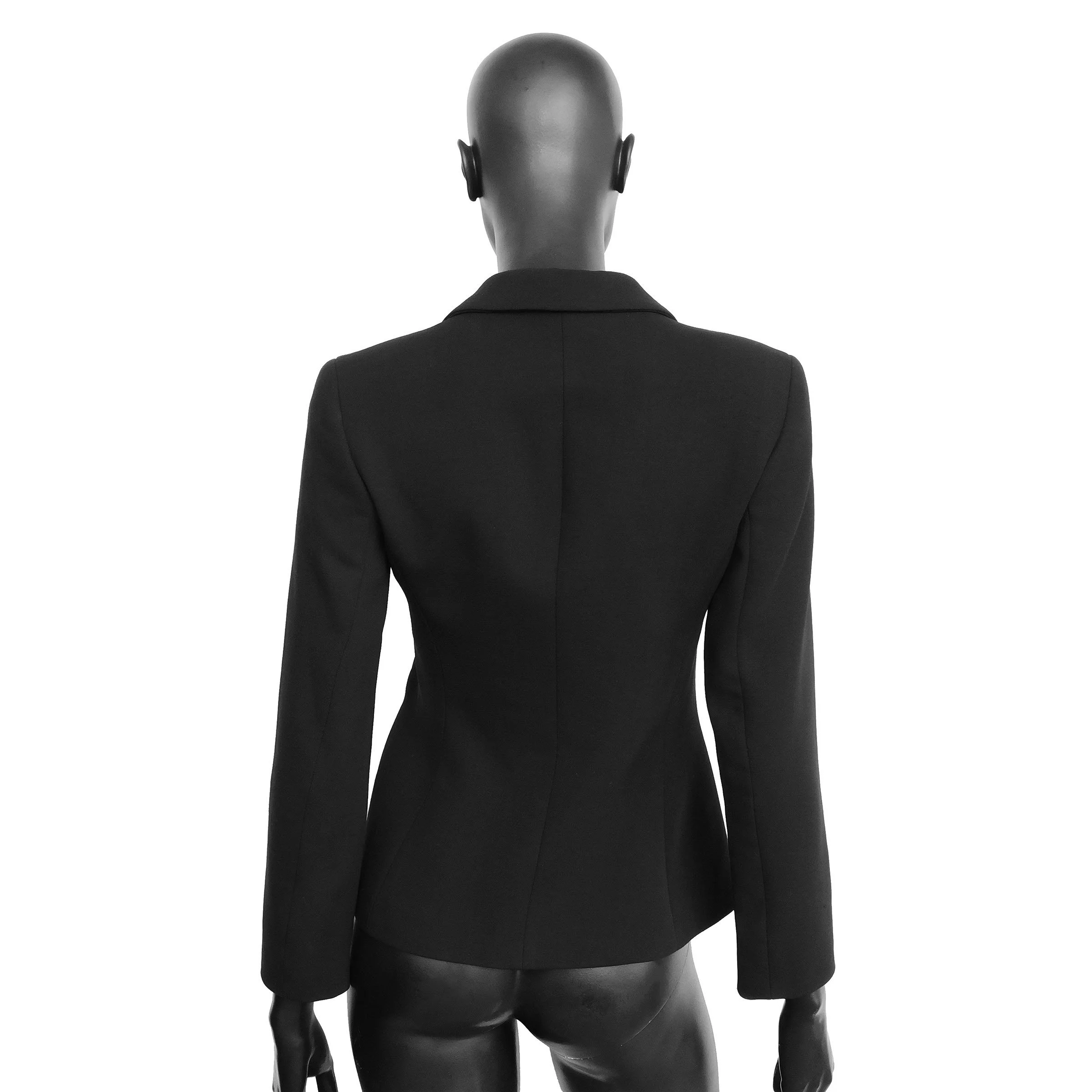 Prada FW 1999 wool blazer with a leather buckle strap velcro closure and leather trims. Size IT 40 / UK 8. Available at Artefact Archive.