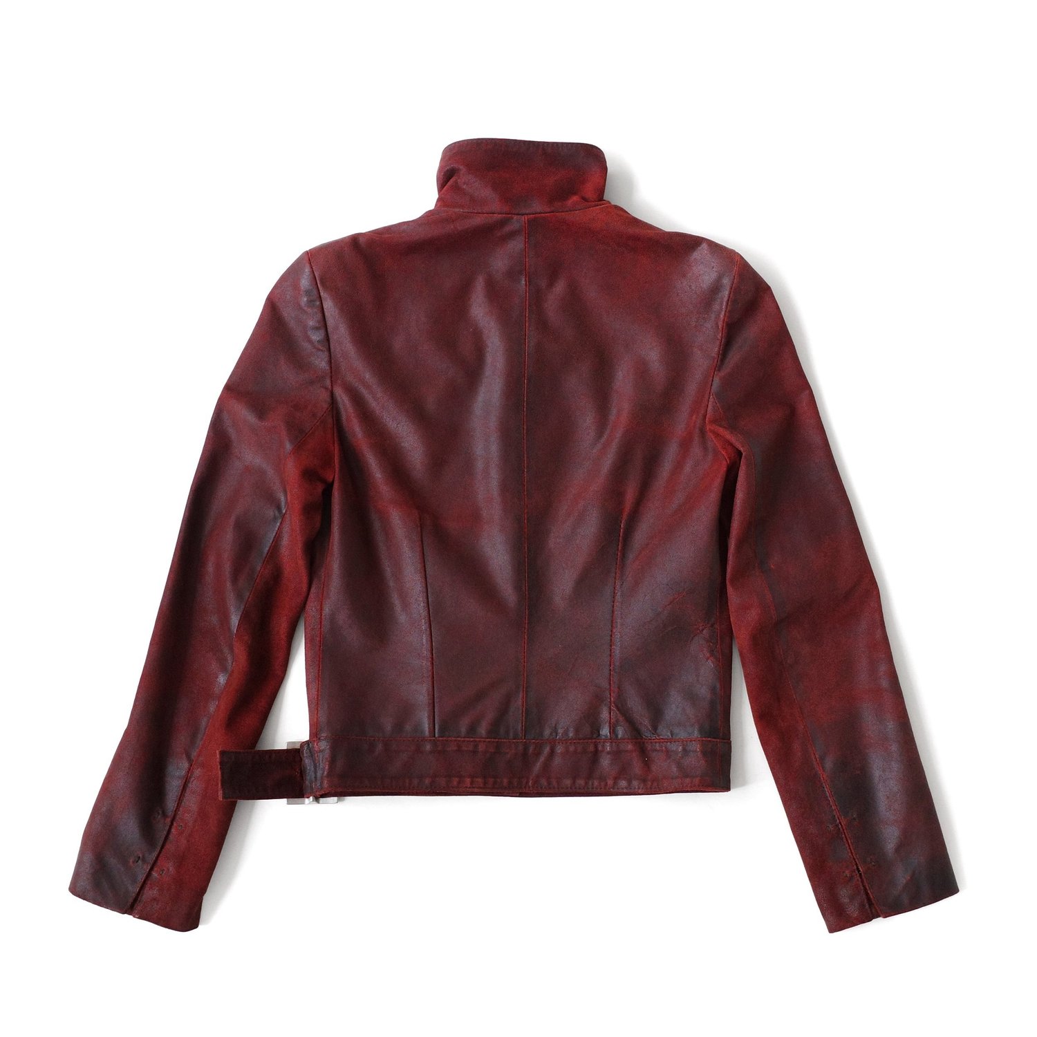 Ann Demeulemeester FW 2001 Distressed Red Leather Jacket