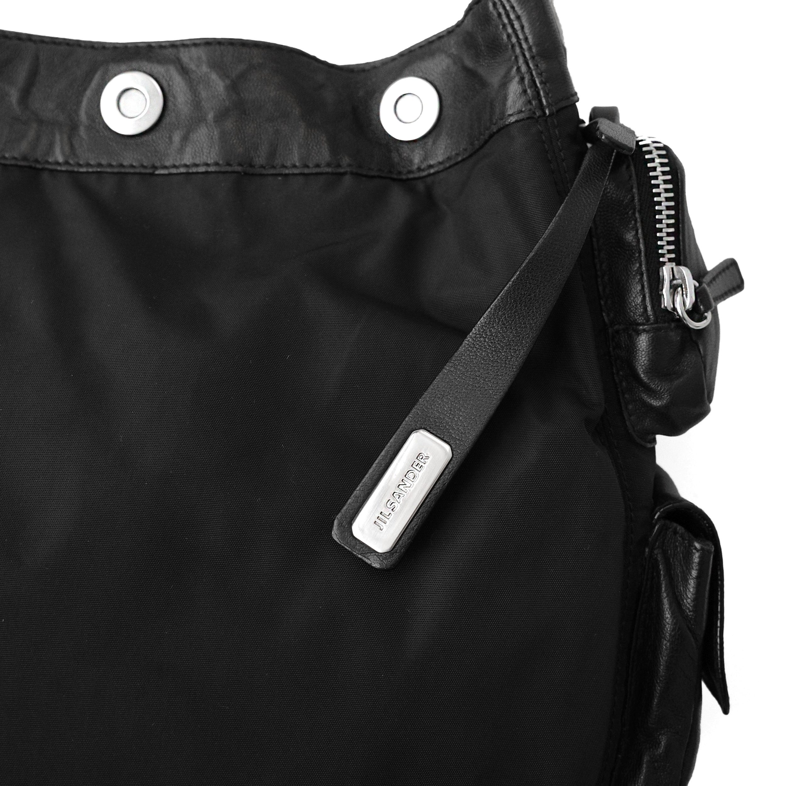 Jil Sander SS 2003 nylon and leather cargo pocket tote bag, available at Artefact Archive