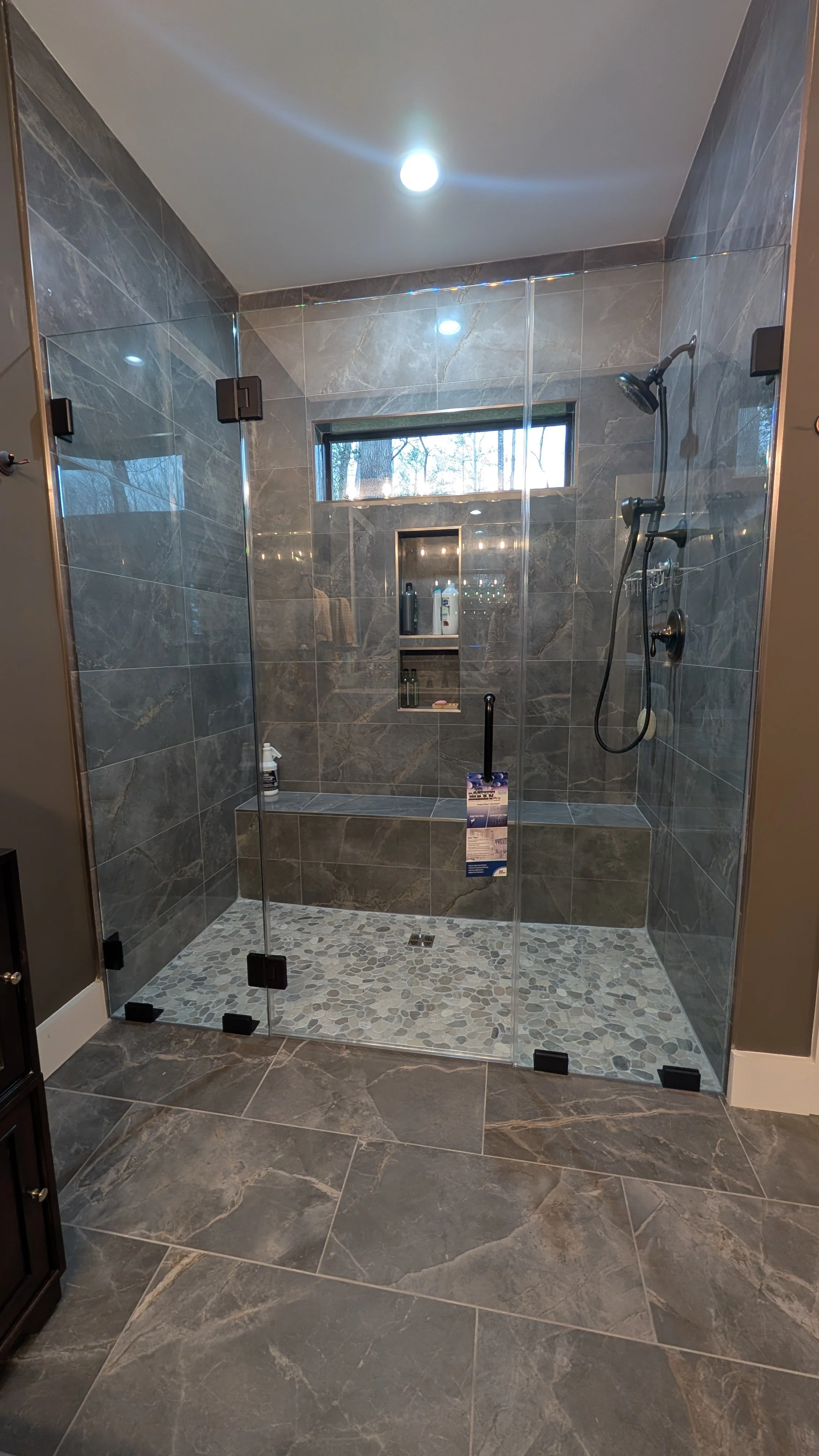 3 Panel- Center Swing Door- Matte Black