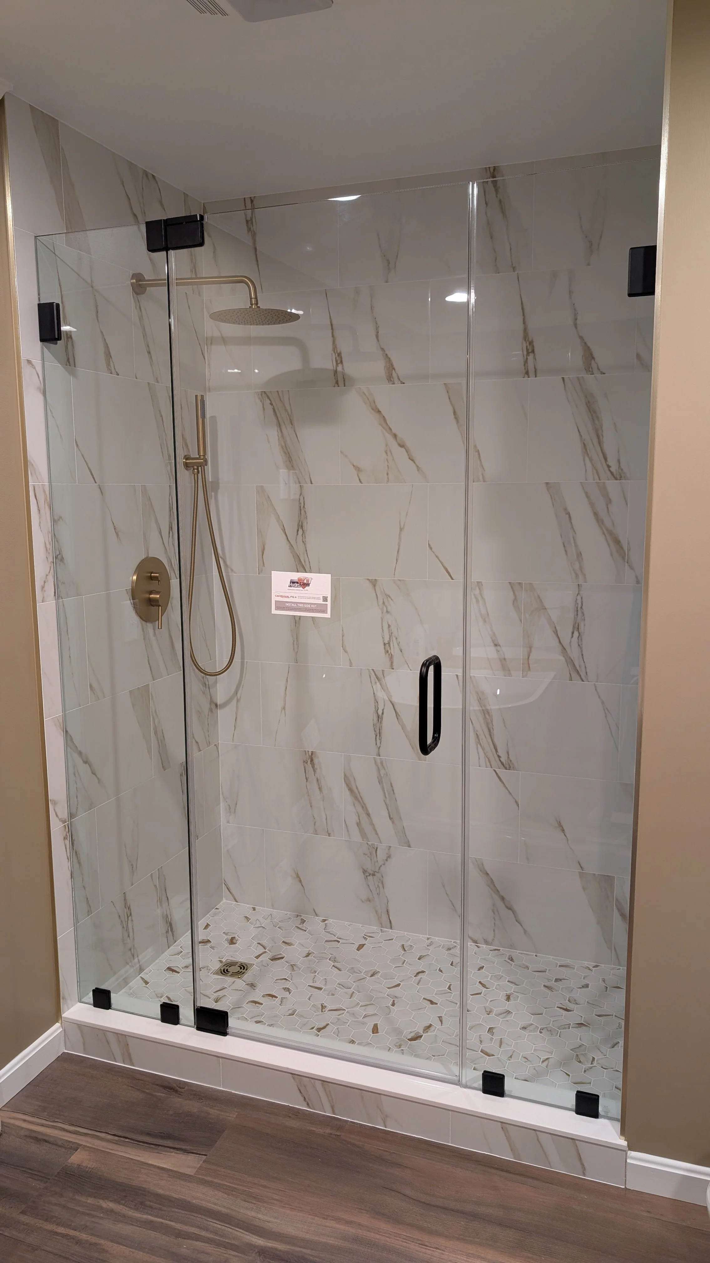 3 Panel - Center Swing Door- Matte Black