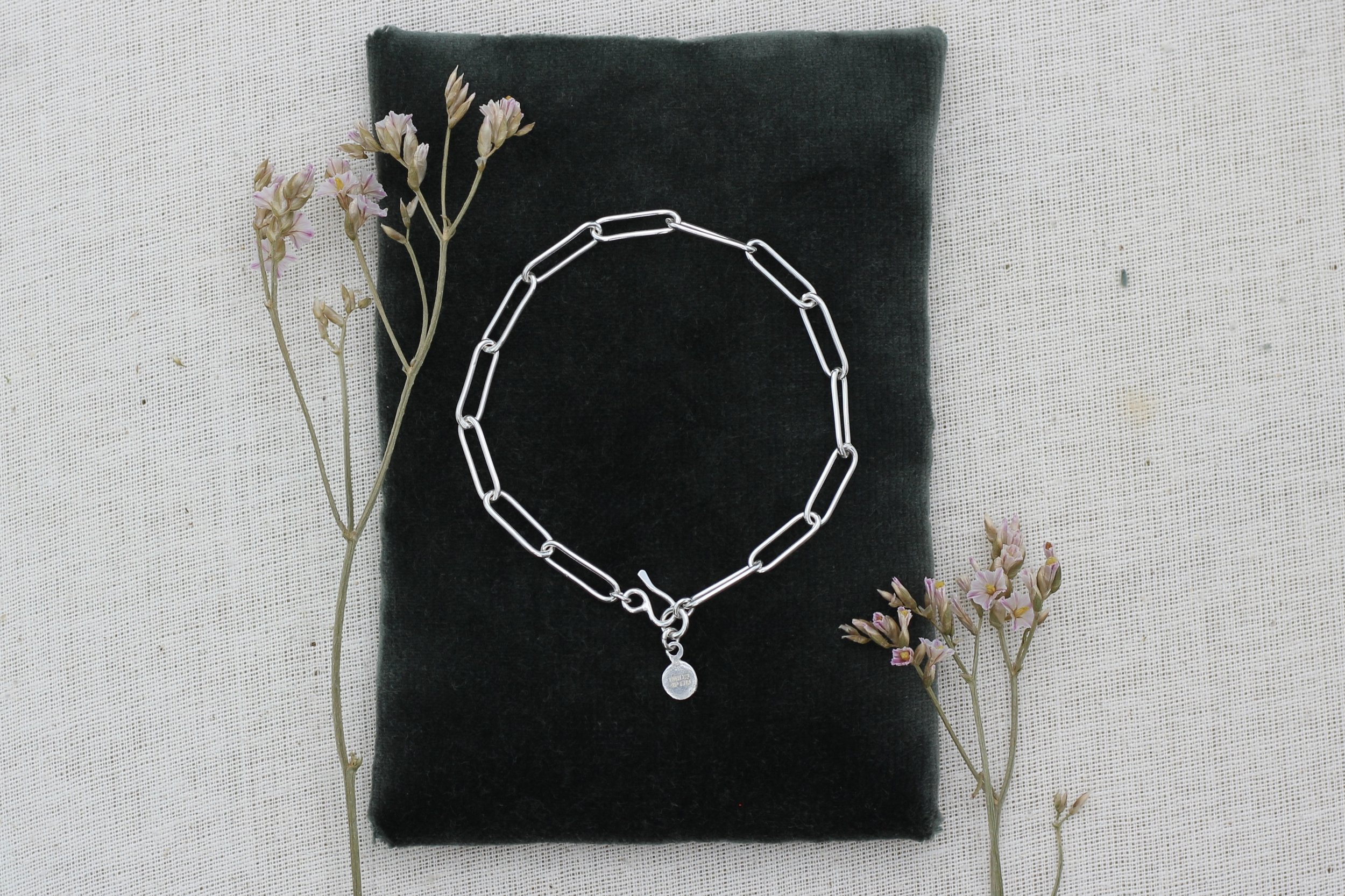 Paperclip Chain Silver Bracelet