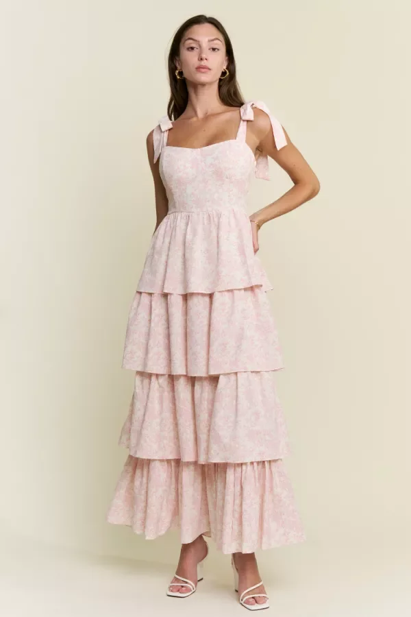 Floral Print Tiered Maxi Dress