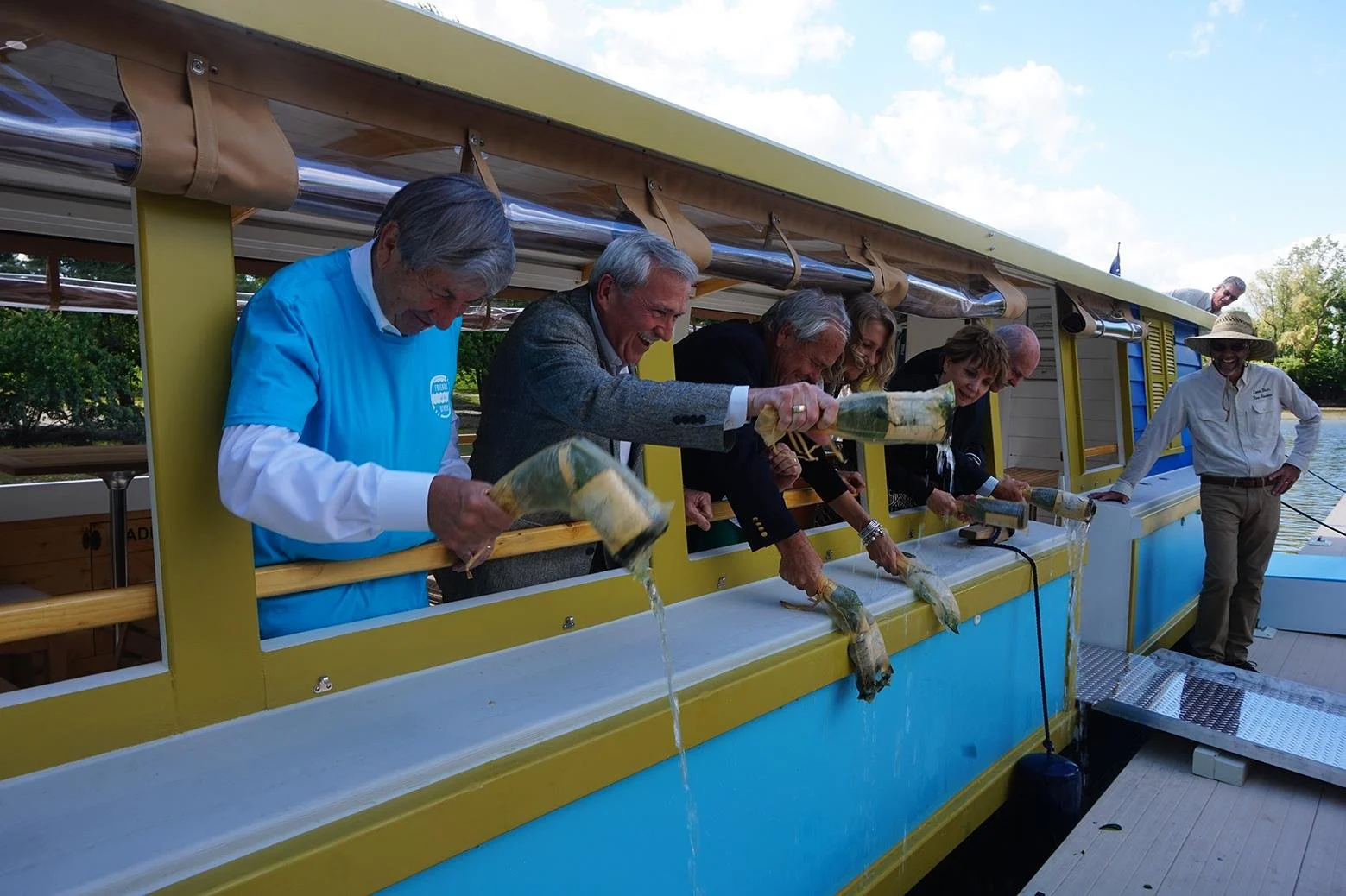 Mayor Tom Henry aboard the Sweet Breeze.