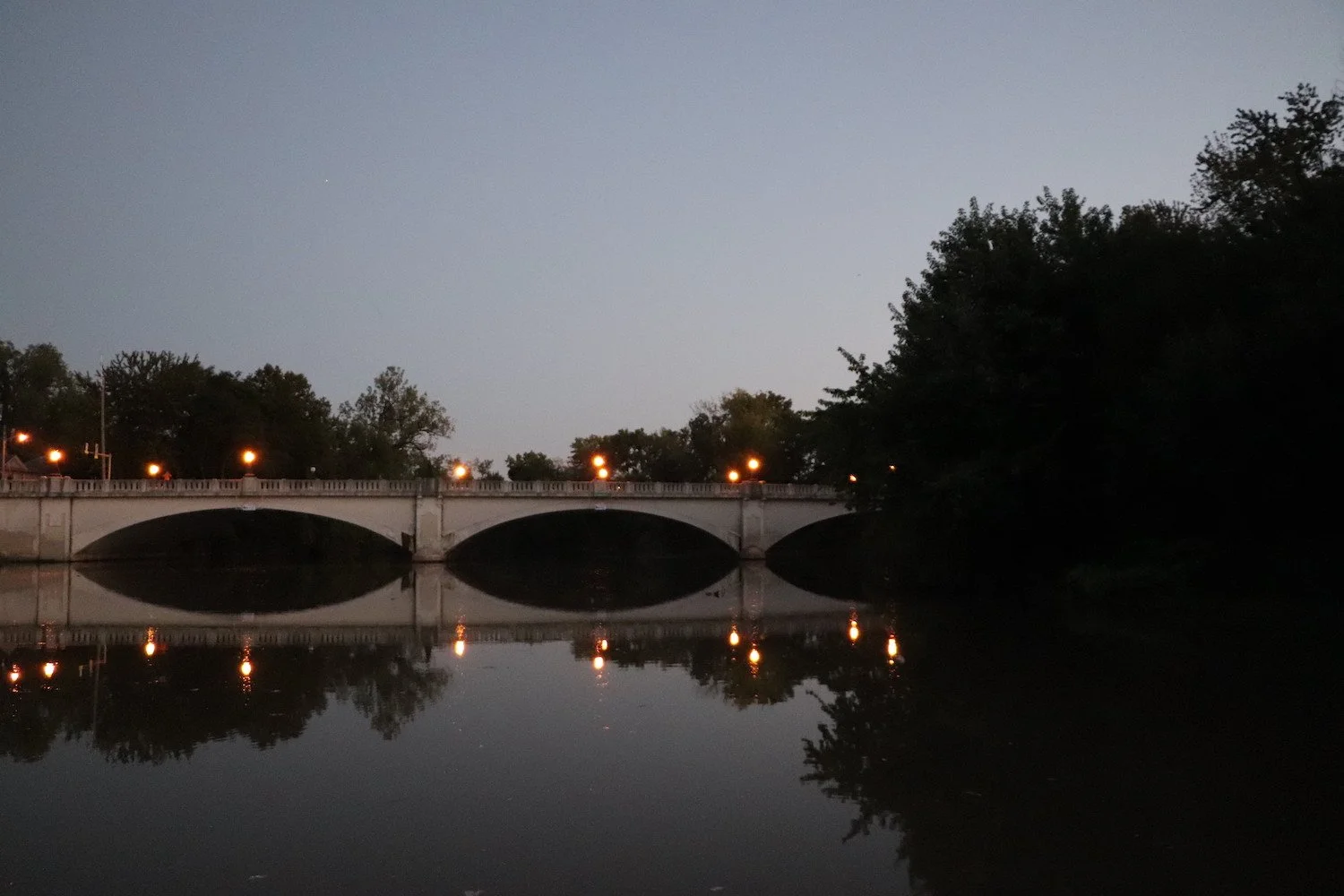 Night image of the river