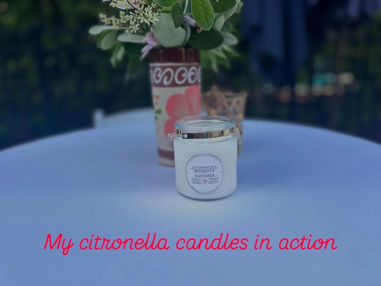 My citronella candles being used in the wild. So happy to add more love to an event for an already lovely couple! 💖