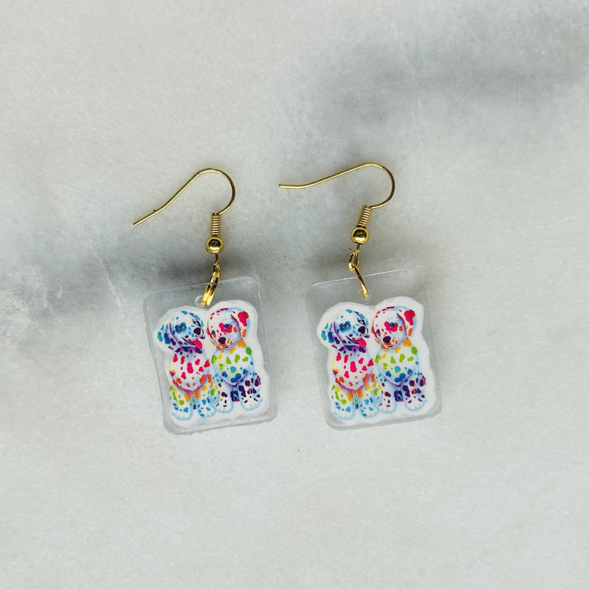 Spotty and Dotty Dalmatians - Lisa Frank Sticker Earrings