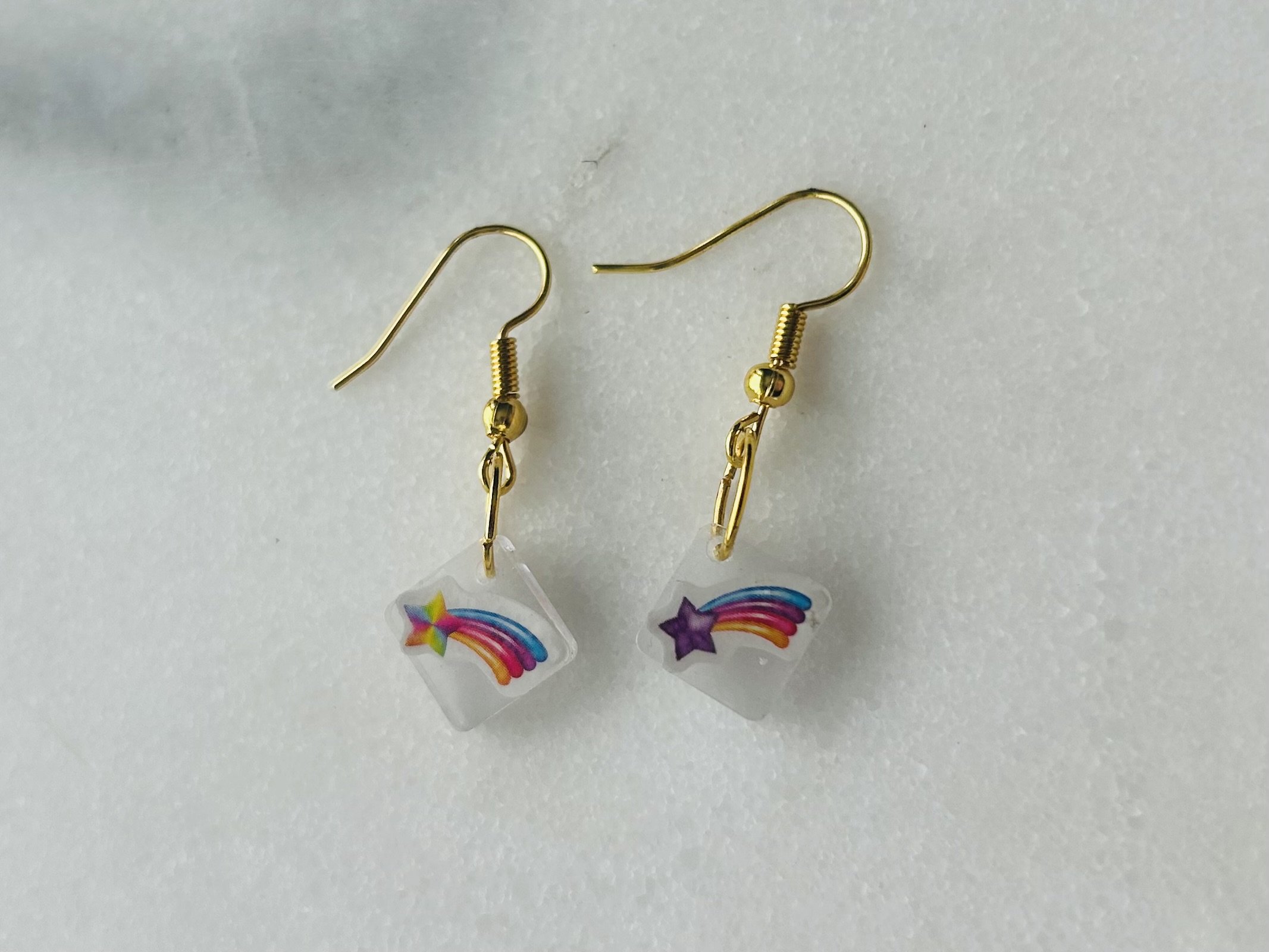 Tiny Shooting Stars - Lisa Frank Sticker Earrings
