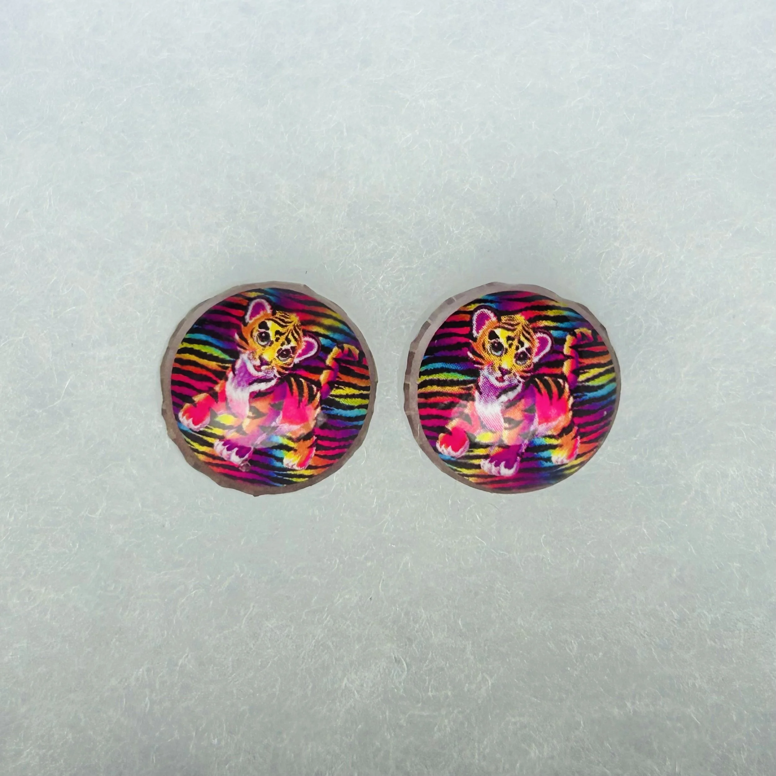 Forrest the Tiger Studs - Large - Lisa Frank Sticker Earrings