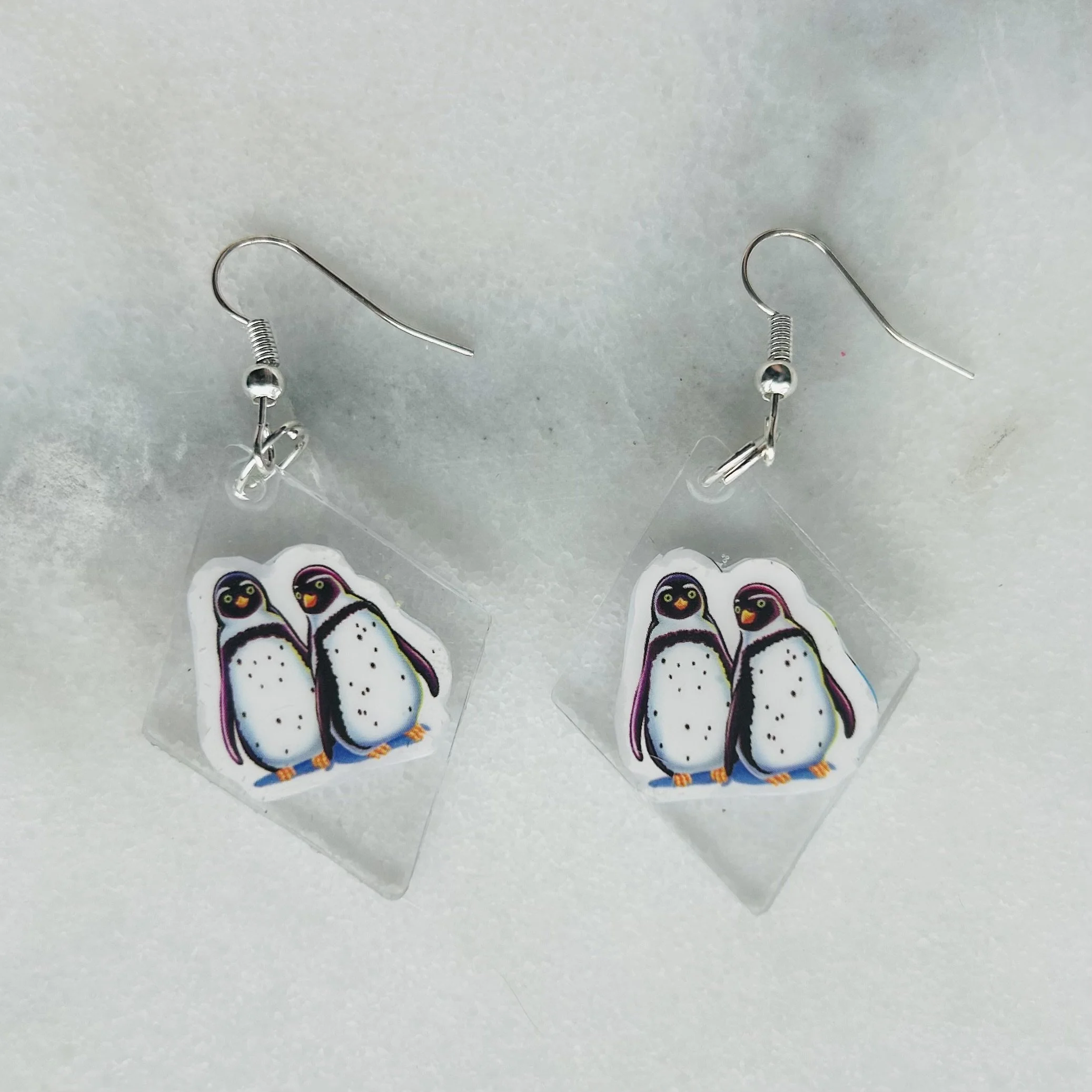 Penguin Couple - Lisa Frank Sticker Earrings