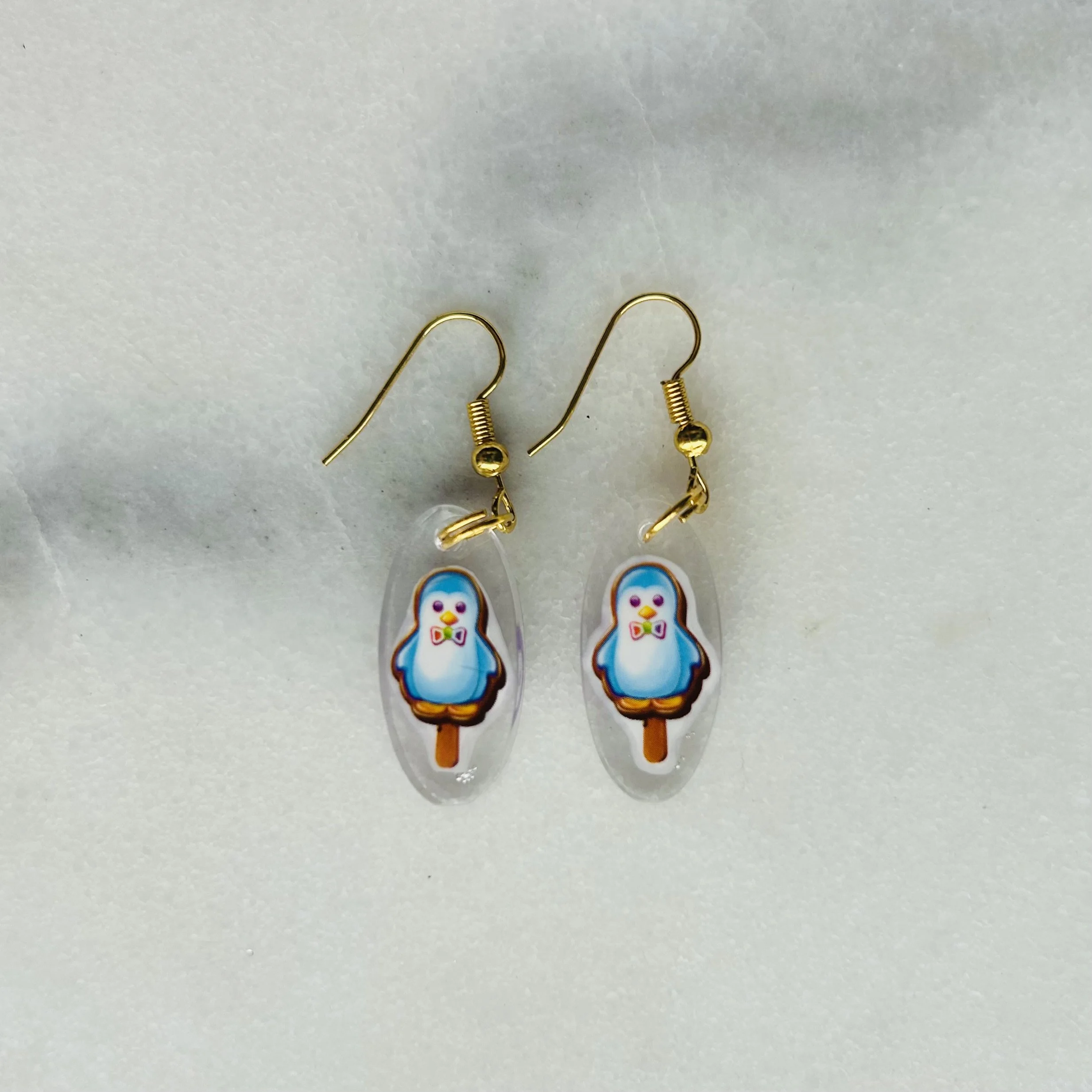 Dapper Penguinsicle - Lisa Frank Sticker Earrings