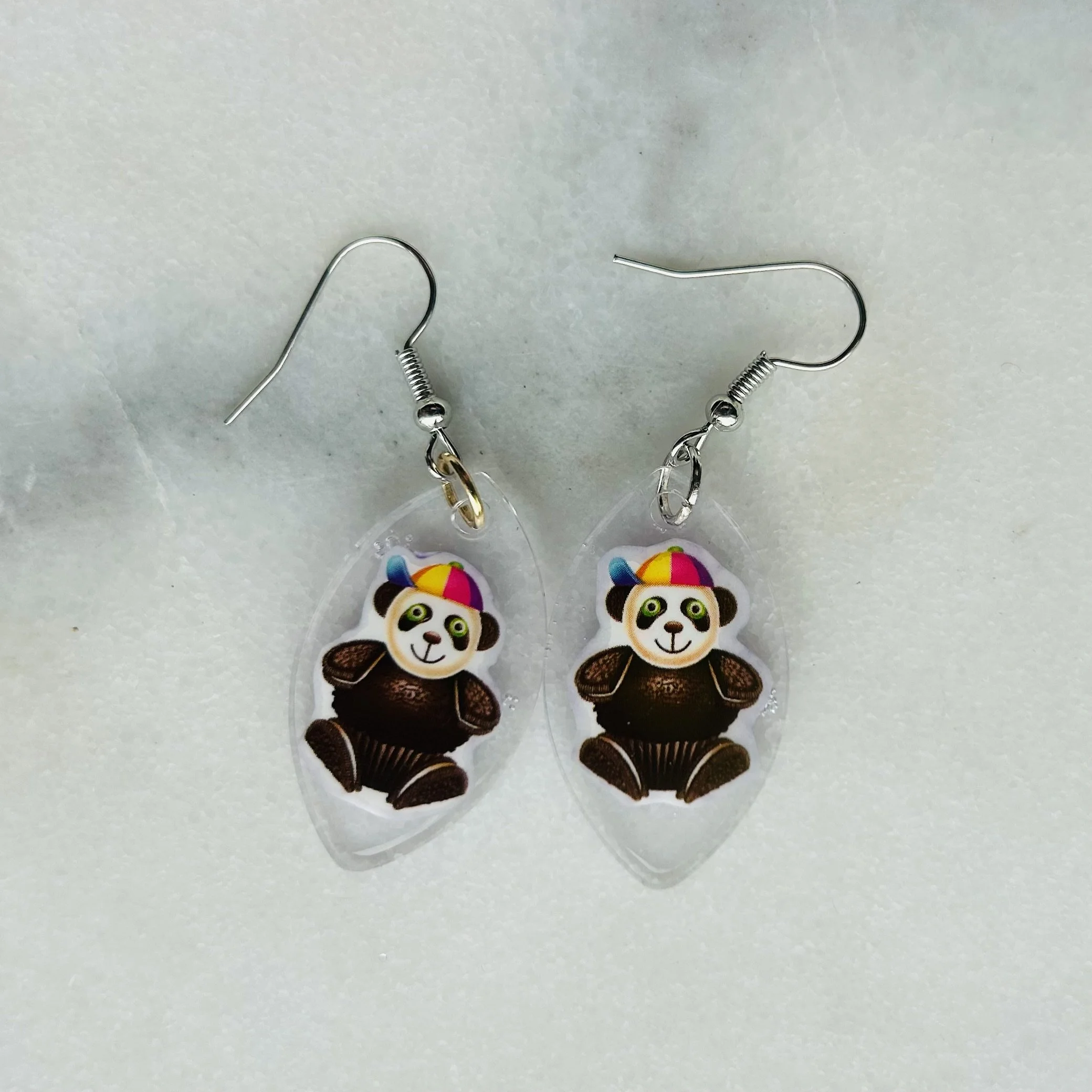 Panda Painter Baseball Hat - Lisa Frank Sticker Earrings