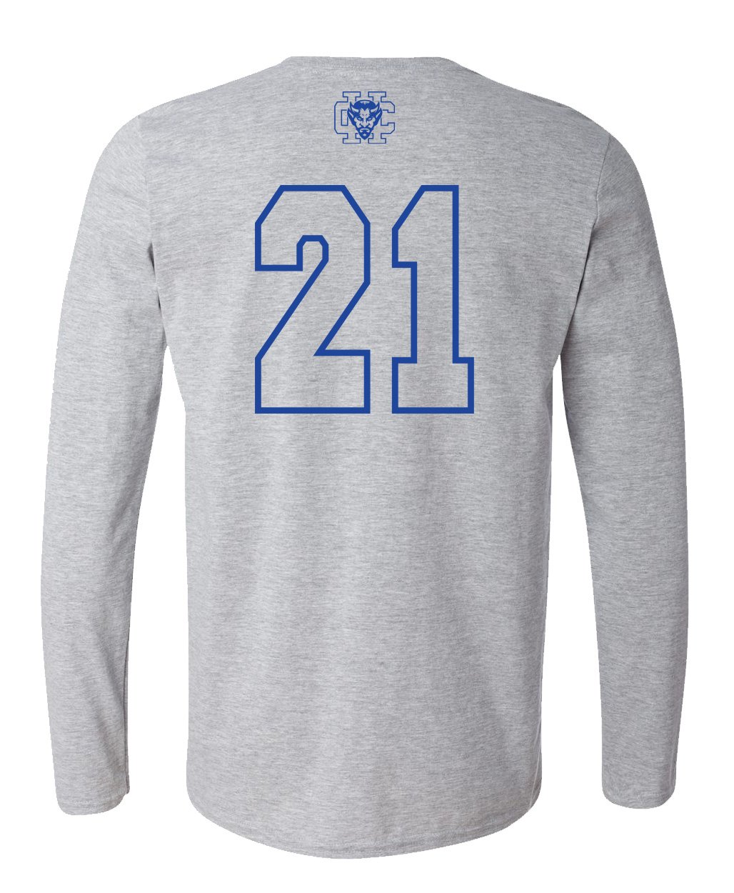 BLUE DEVILS POSITION & NUMBER SPORT GRAY Gildan Soft Style LS BACK.jpg